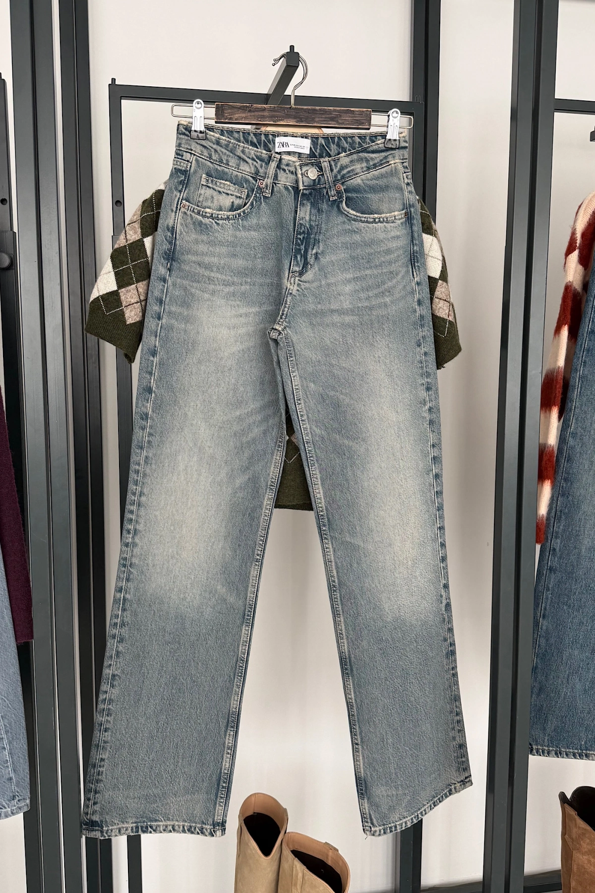 1018 Yüksek Bel Straight Jean Tintli