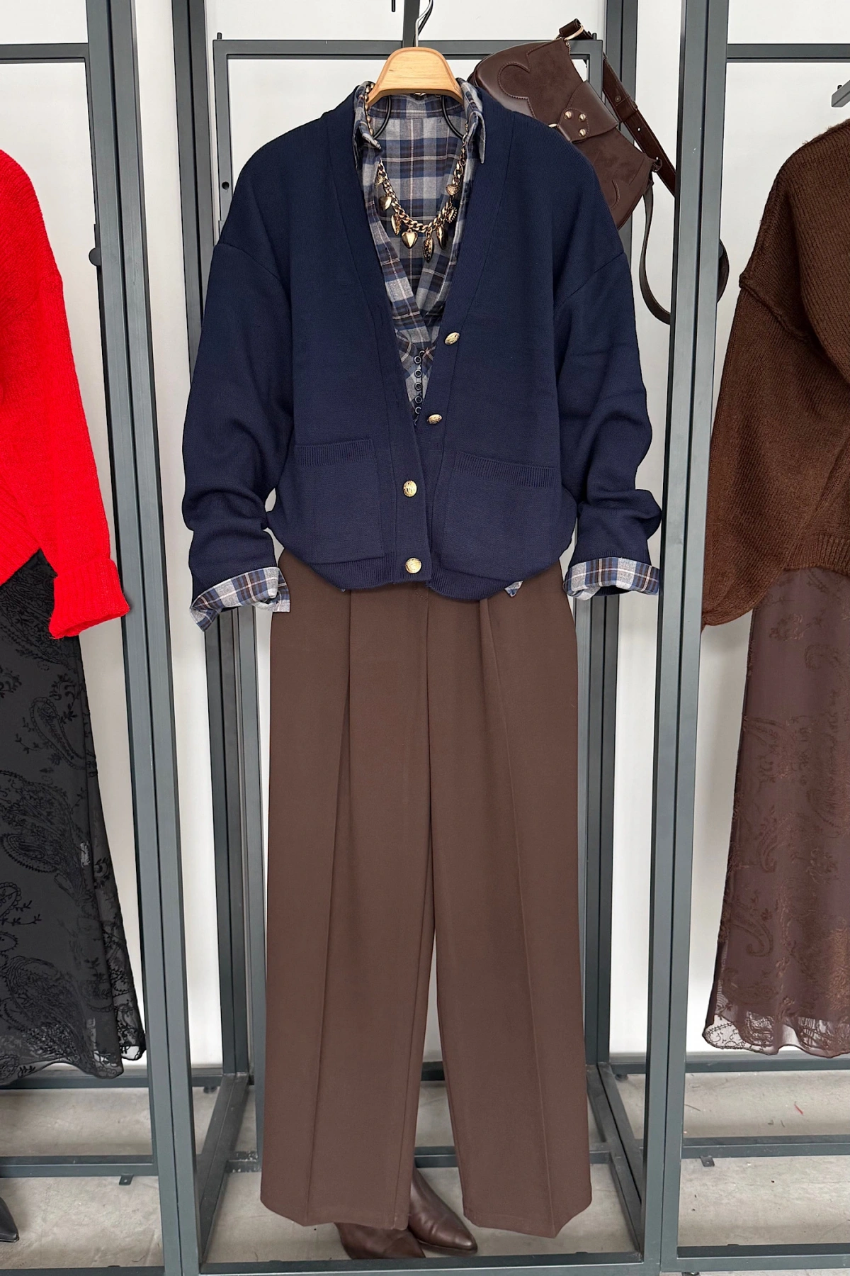 4 Düğmeli Hırka Lacivert