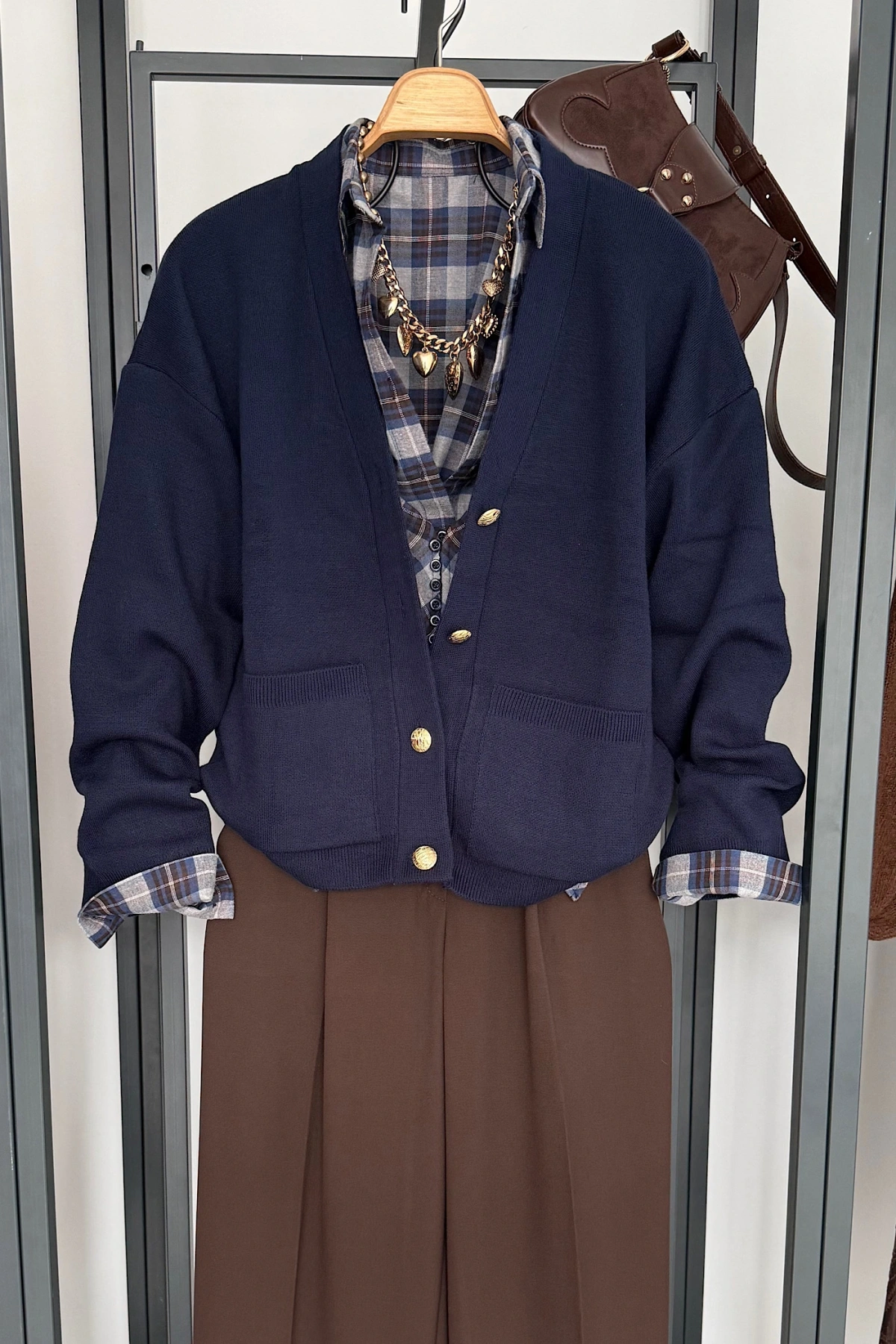 4 Düğmeli Hırka Lacivert