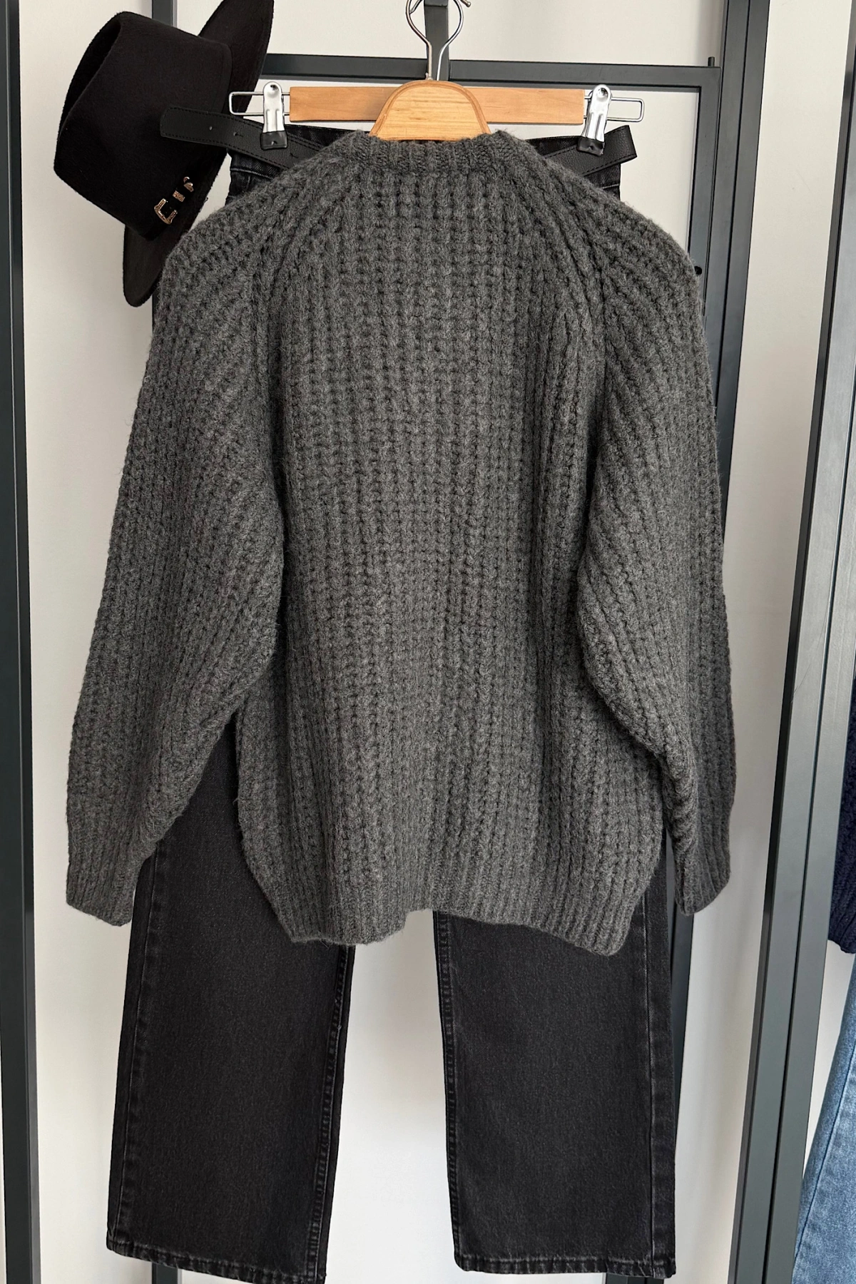 5 Düğmeli Hırka Antrasit