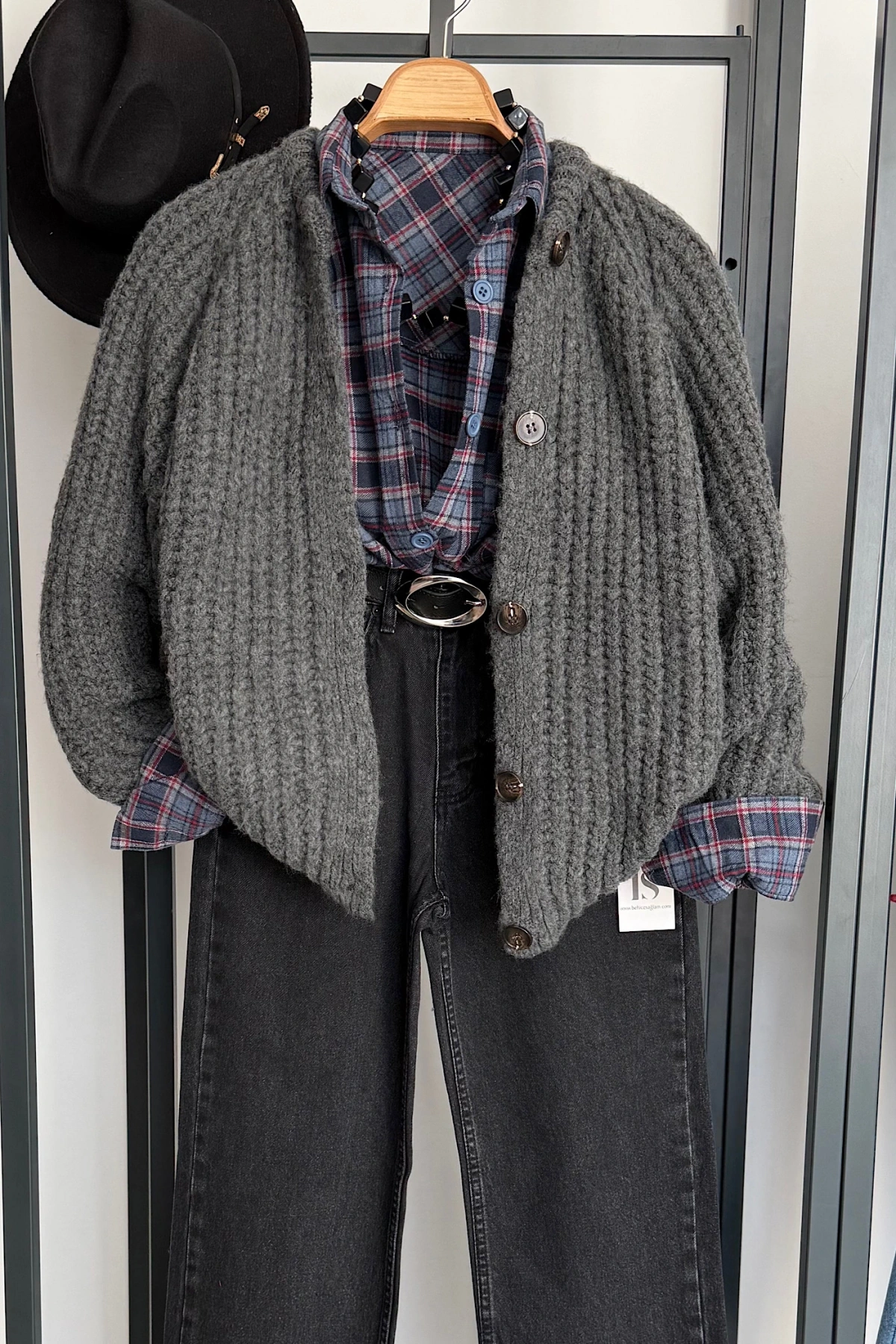 5 Düğmeli Hırka Antrasit