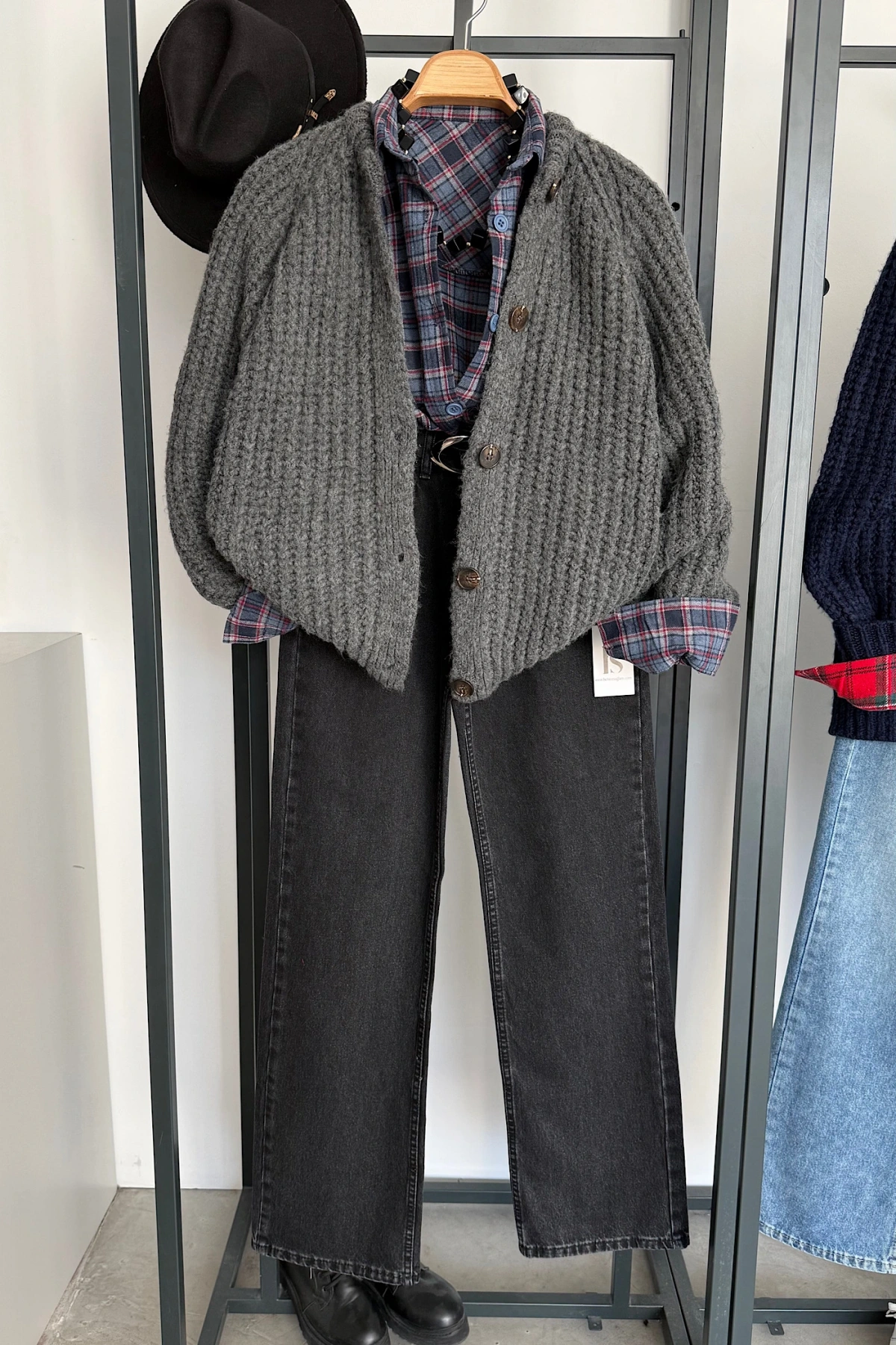 5 Düğmeli Hırka Antrasit