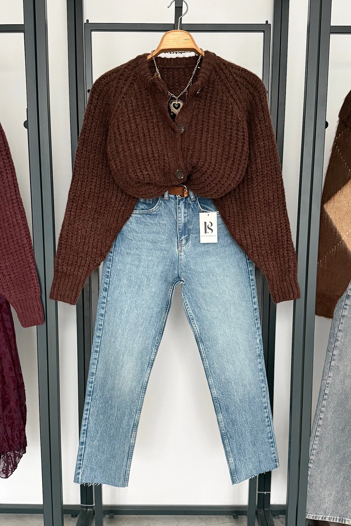 5 Düğmeli Hırka Kahverengi