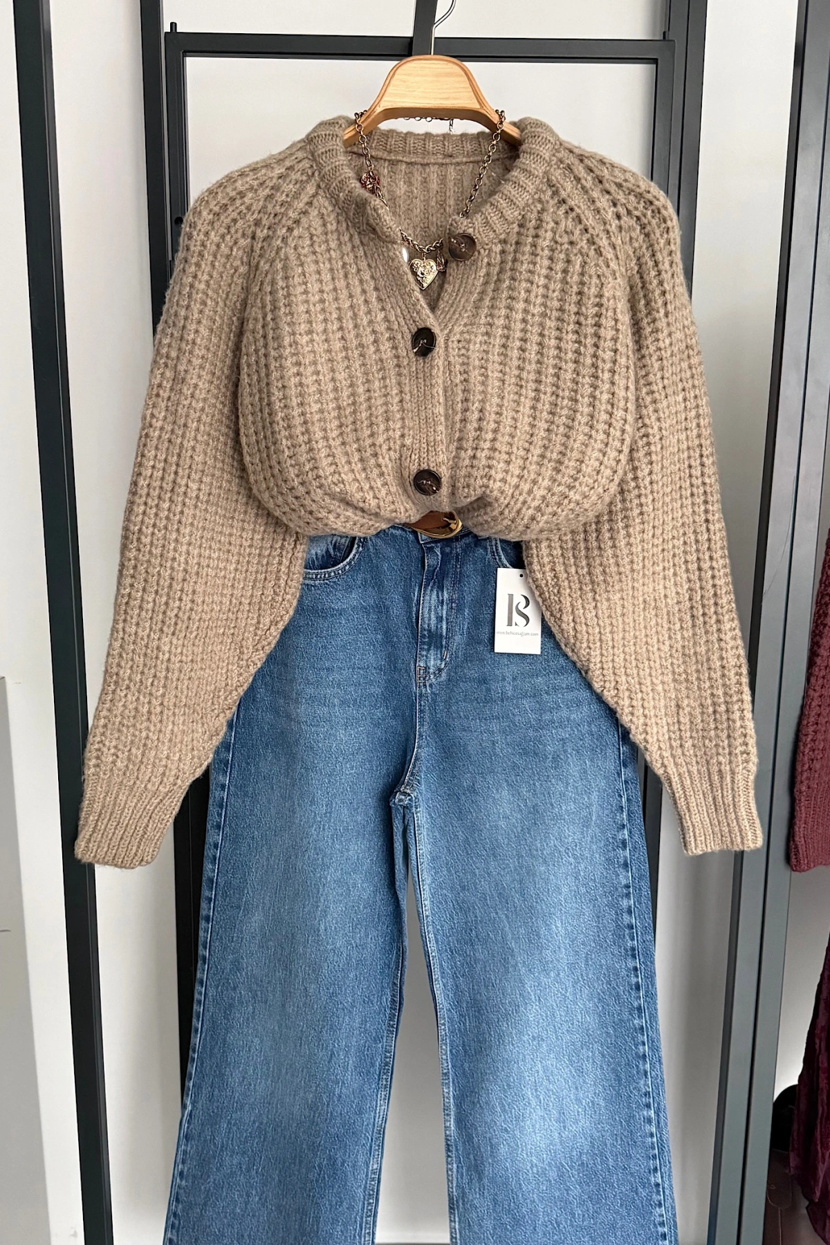 5 Düğmeli Hırka Vizon