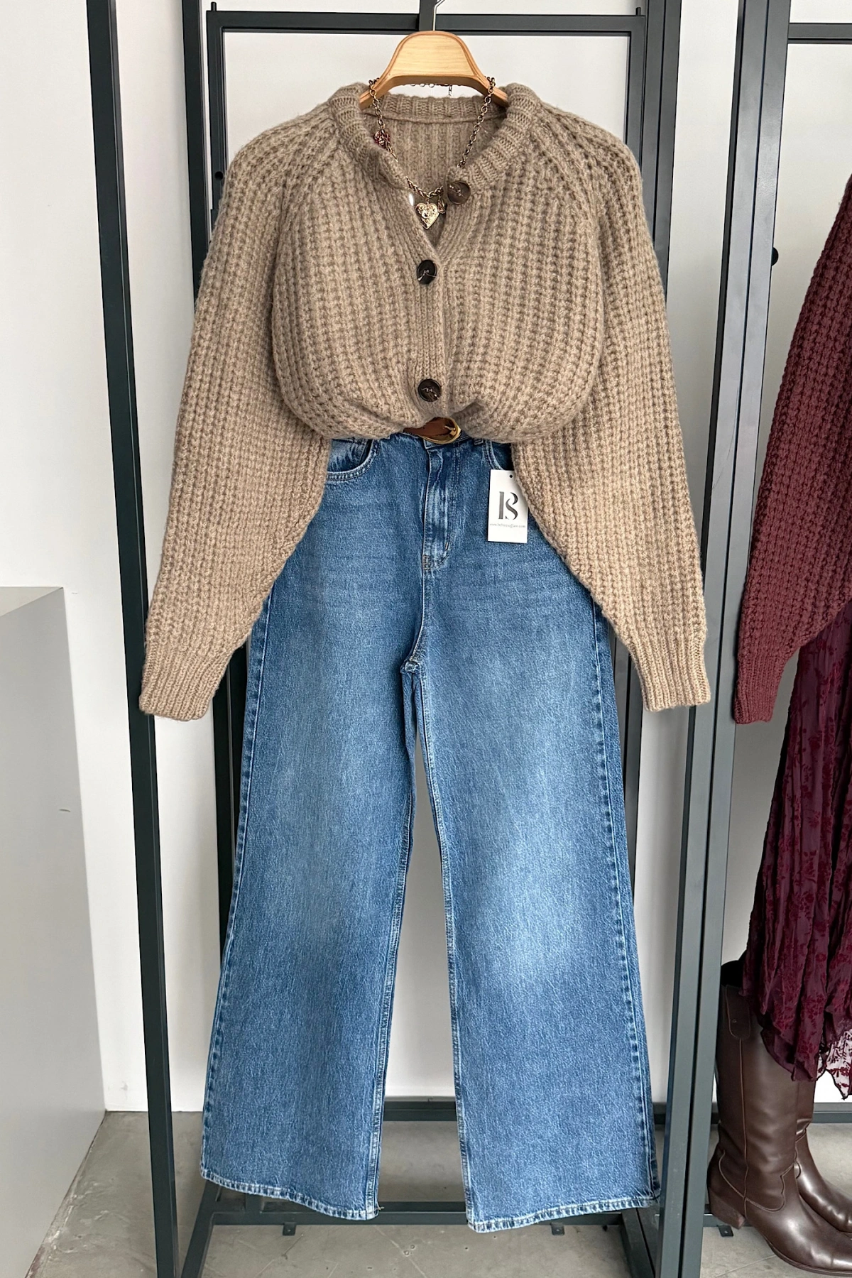 5 Düğmeli Hırka Vizon