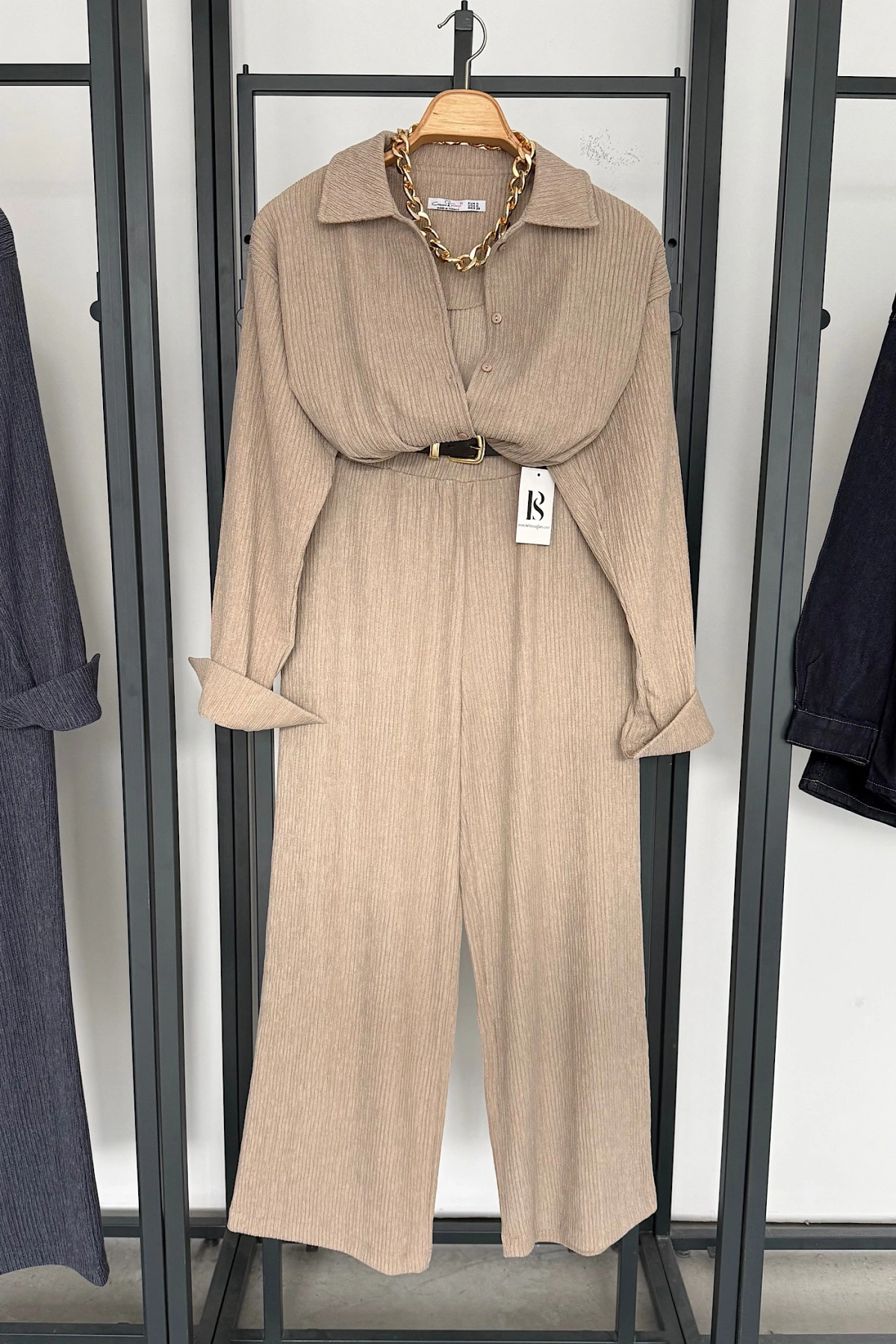 Gömlek Pantolon Takım Bej