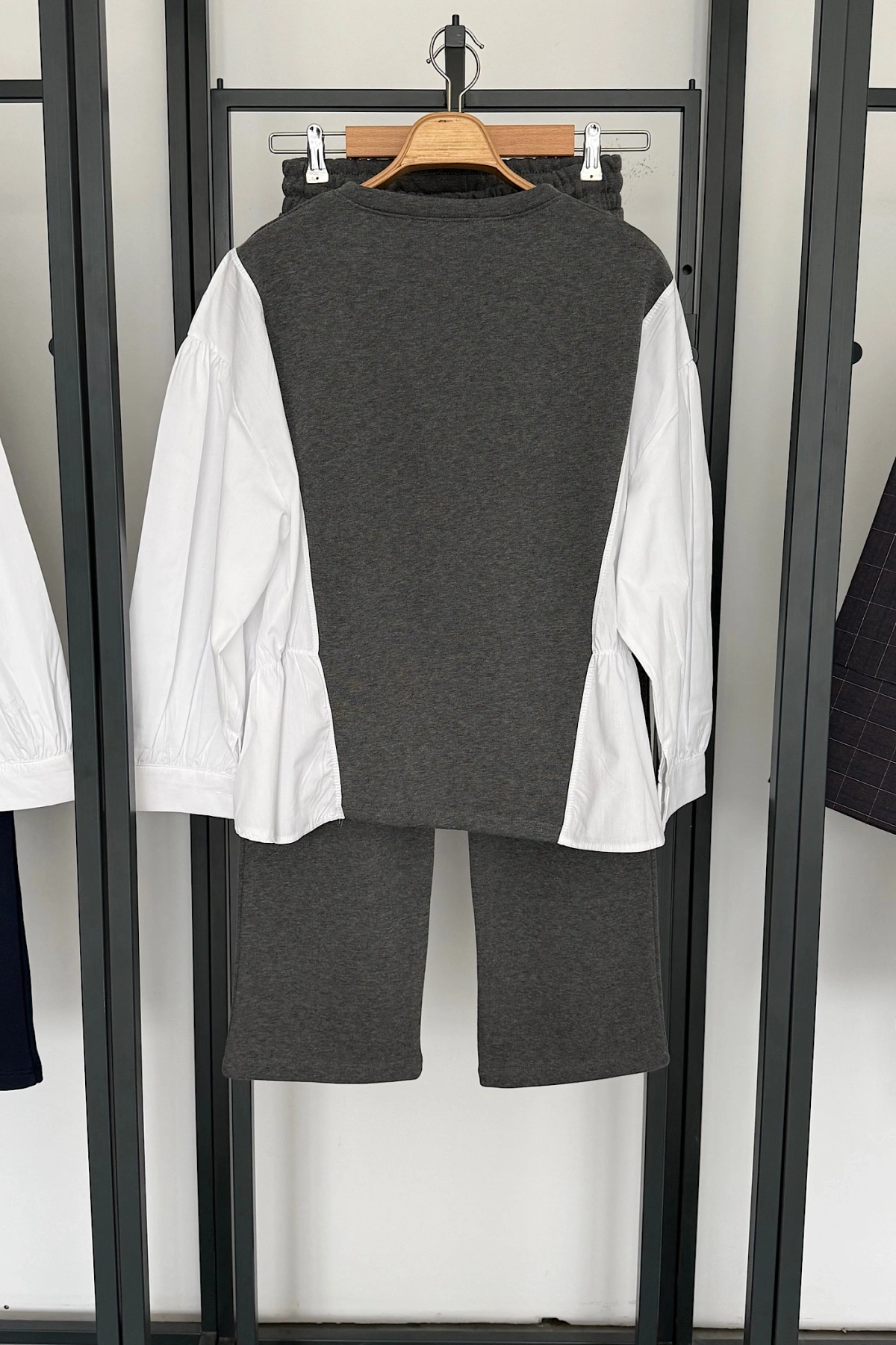 Sweat Gömlek Detaylı Takım Antrasit