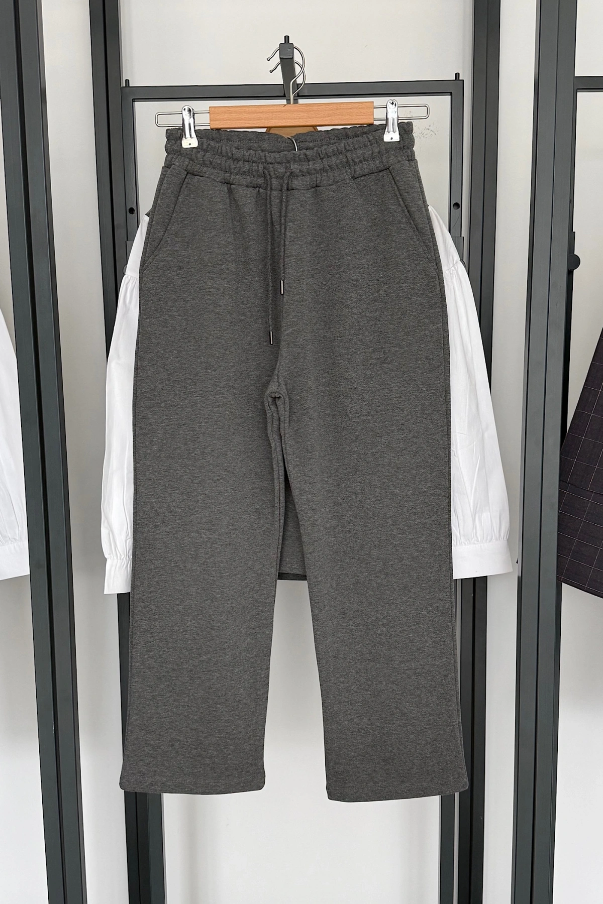 Sweat Gömlek Detaylı Takım Antrasit