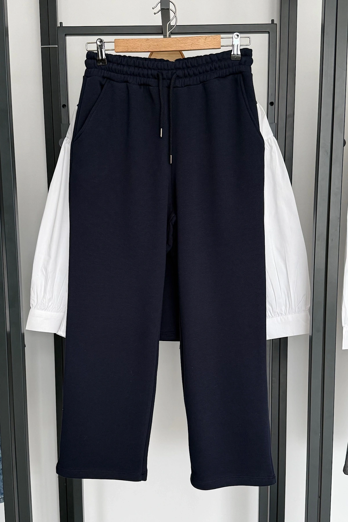 Sweat Gömlek Detaylı Takım Lacivert