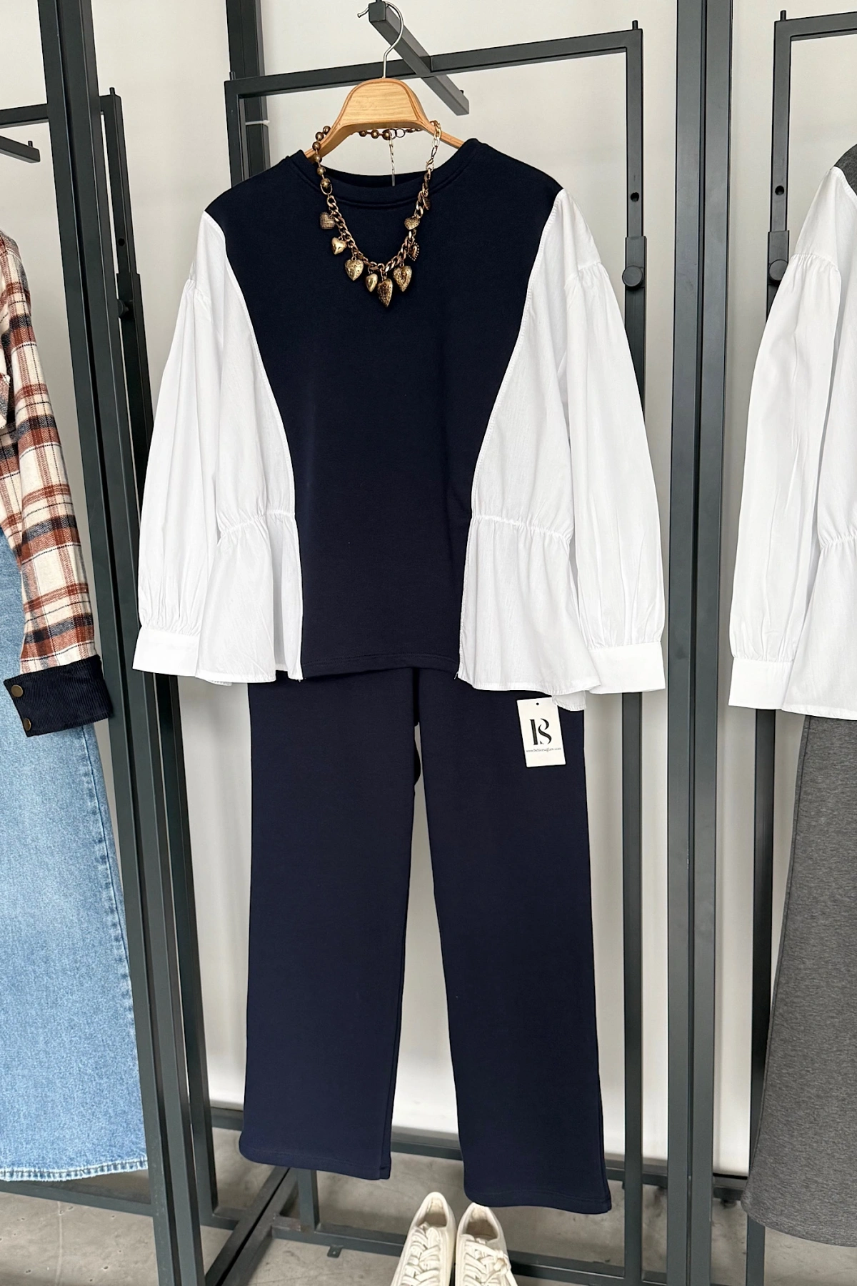 Sweat Gömlek Detaylı Takım Lacivert