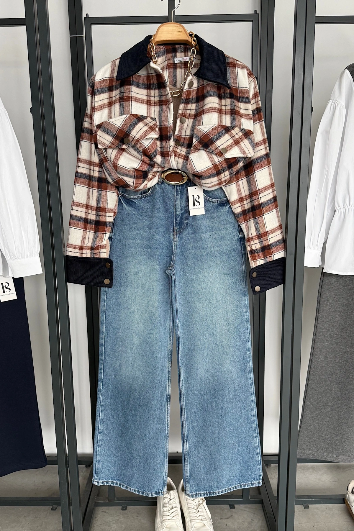 Kadife Detaylı Oduncu Ceket Kahverengi