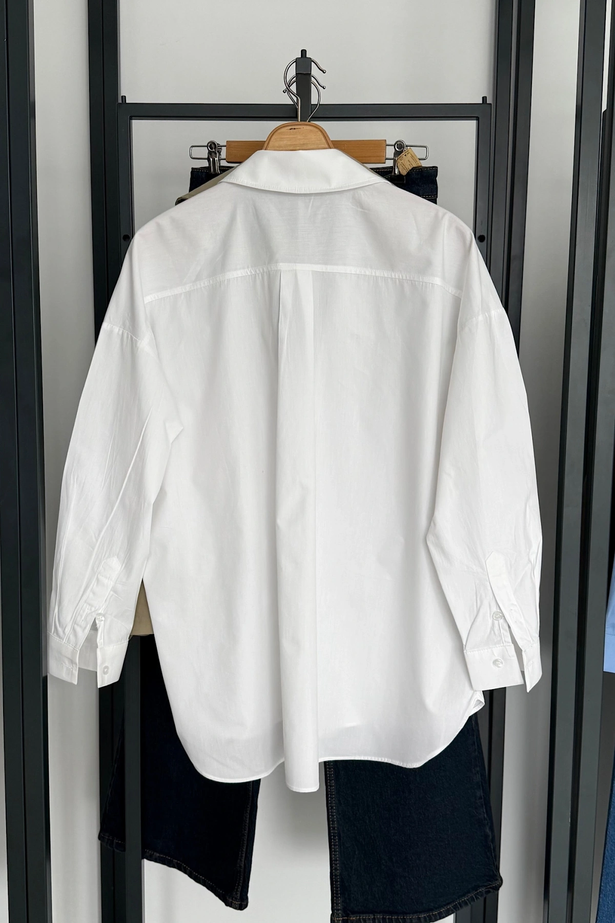 Bs Oversize Poplin Gömlek Beyaz