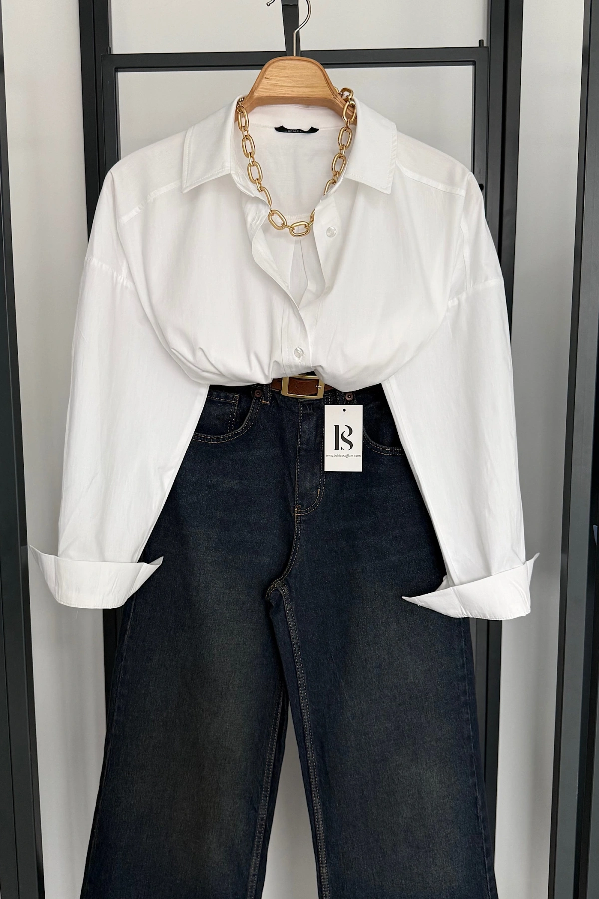 Bs Oversize Poplin Gömlek Beyaz