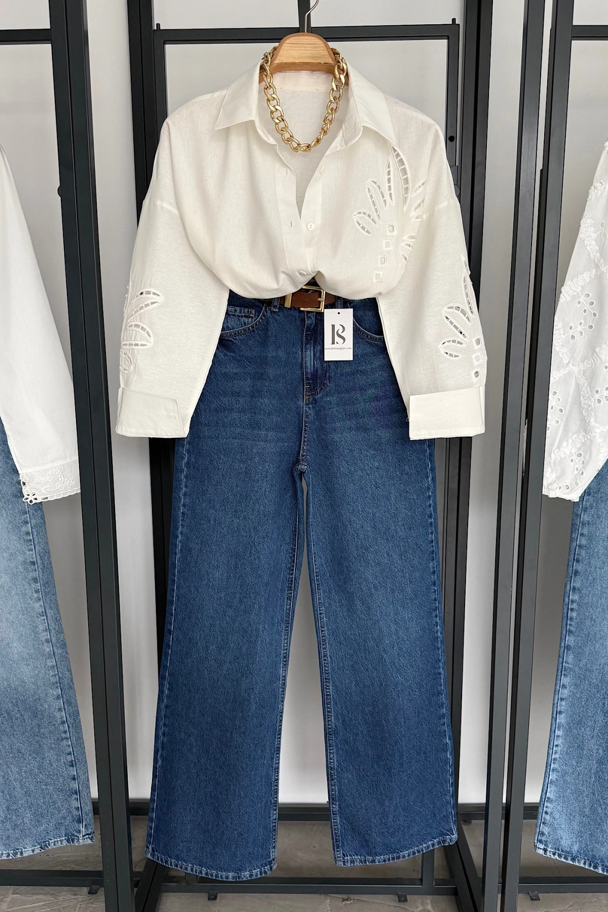 Bs Dokumalı Gömlek Beyaz