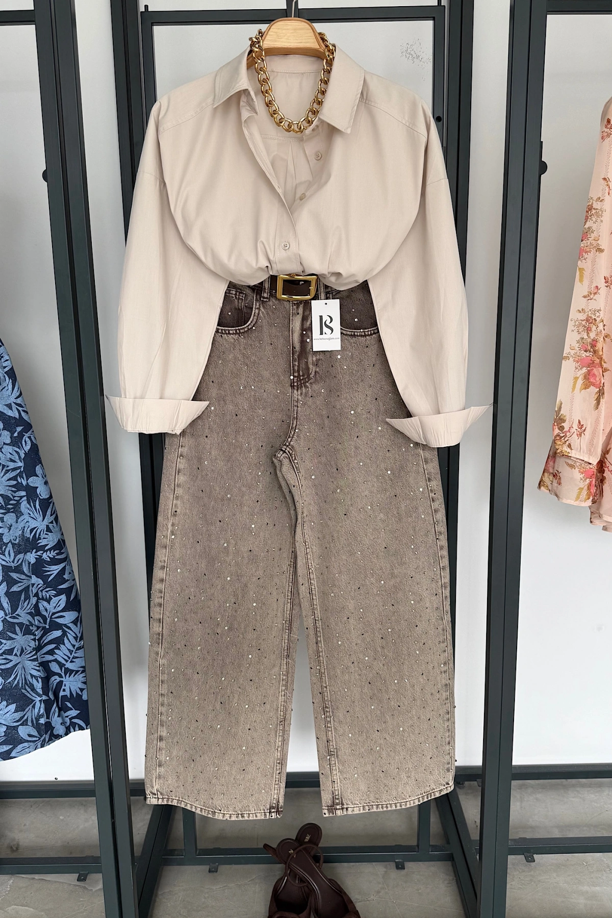 Seyrek Taşlı Jean Kum Beji