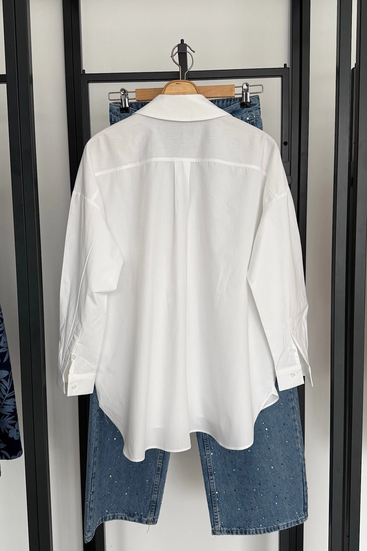 Bs Oversize Poplin Gömlek Beyaz