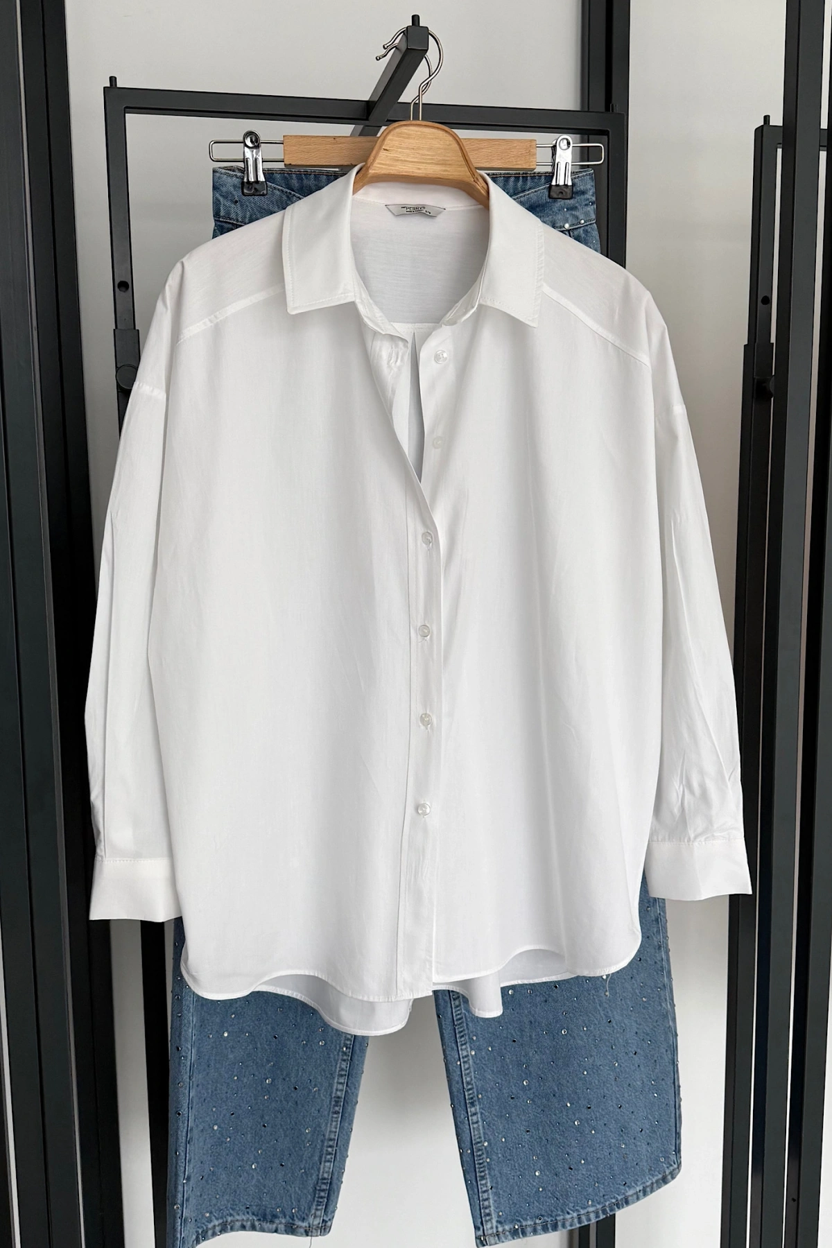 Bs Oversize Poplin Gömlek Beyaz