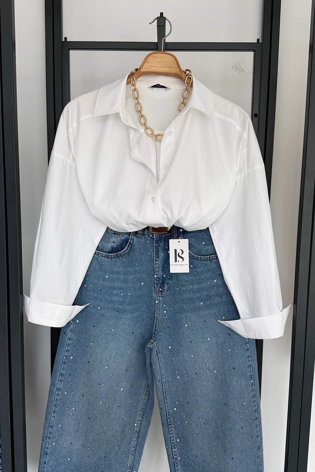 Bs Oversize Poplin Gömlek Beyaz