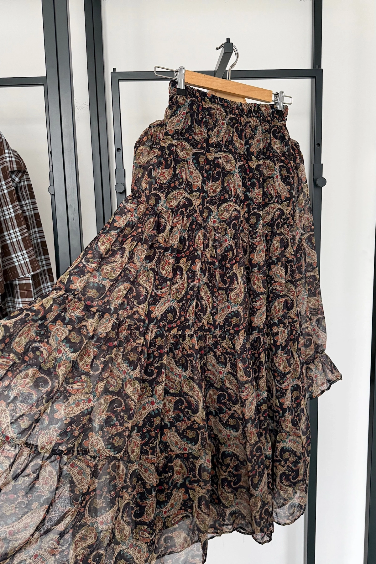 Fiyonklu Gömlek Kat Etekli Şifon Takım Yeşil