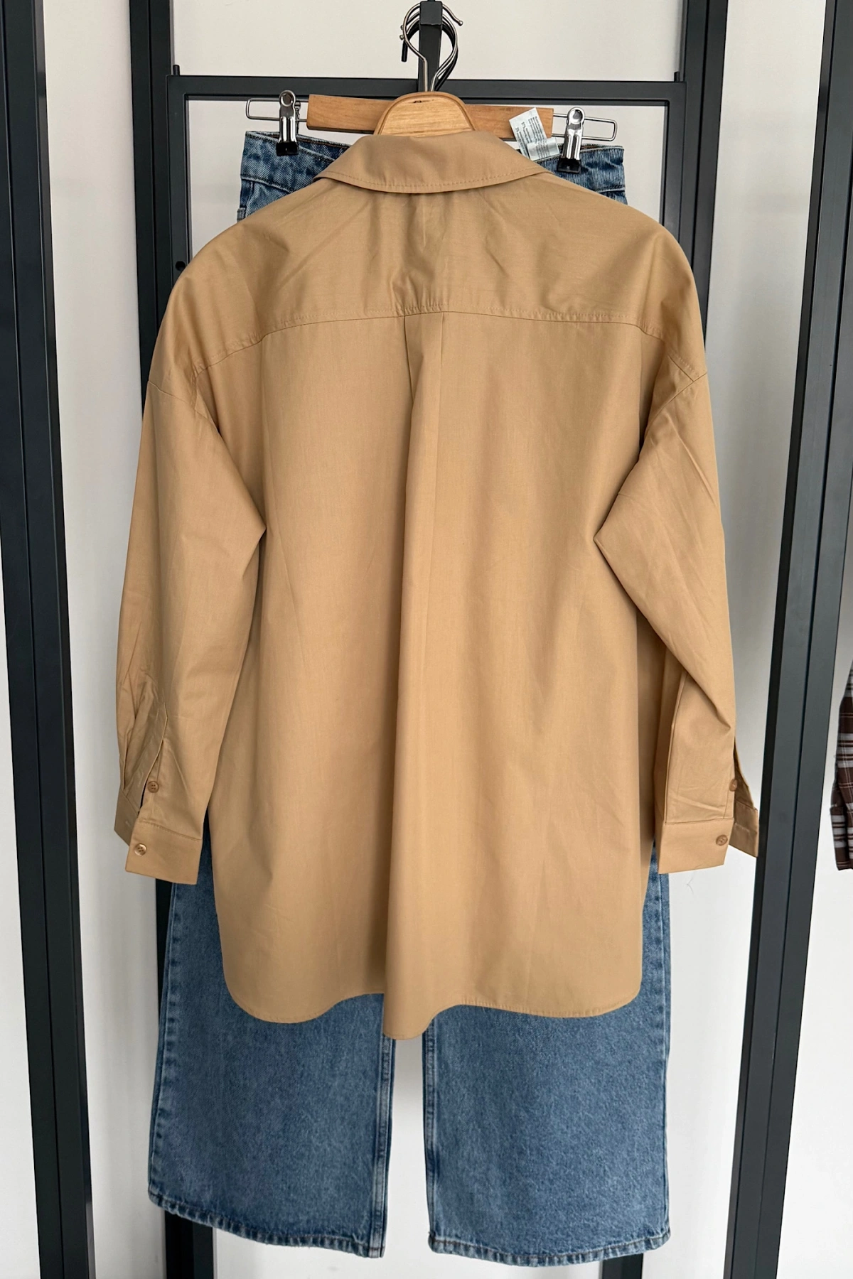 Bs Oversize Poplin Gömlek Camel