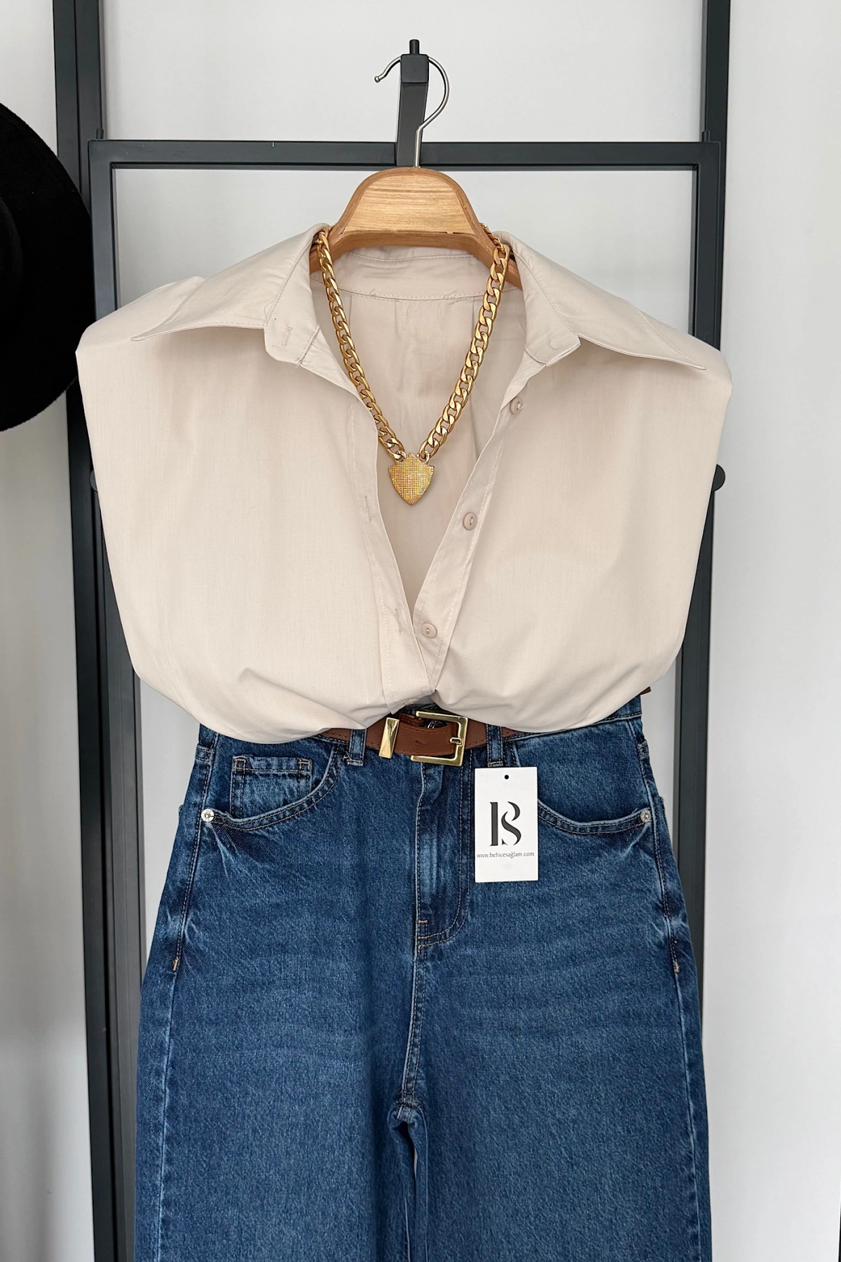 Vatkalı Kısa Kol Gömlek Taş