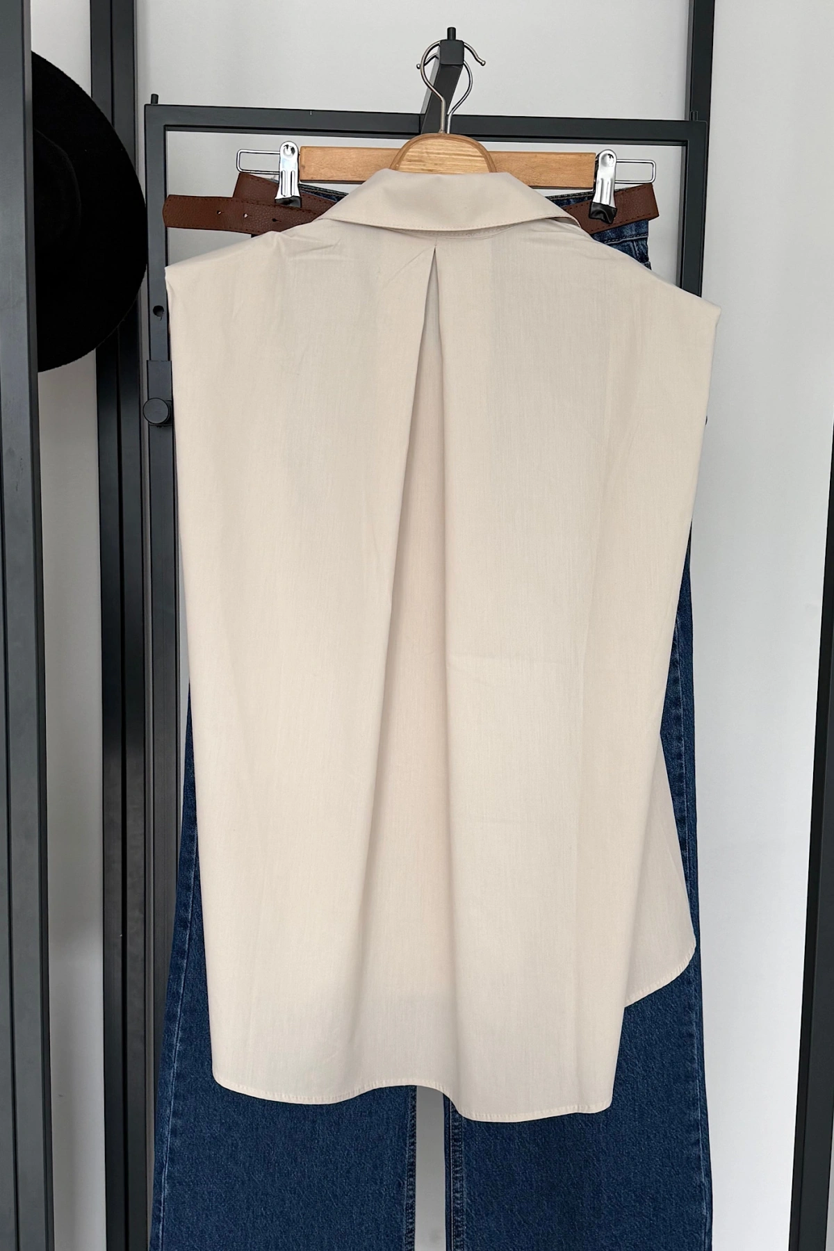 Vatkalı Kısa Kol Gömlek Taş