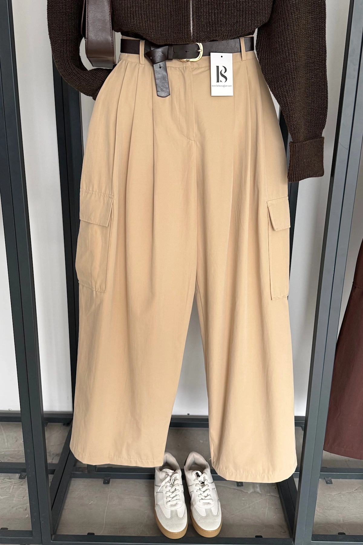 Kargo Cepli Pantolon Taş