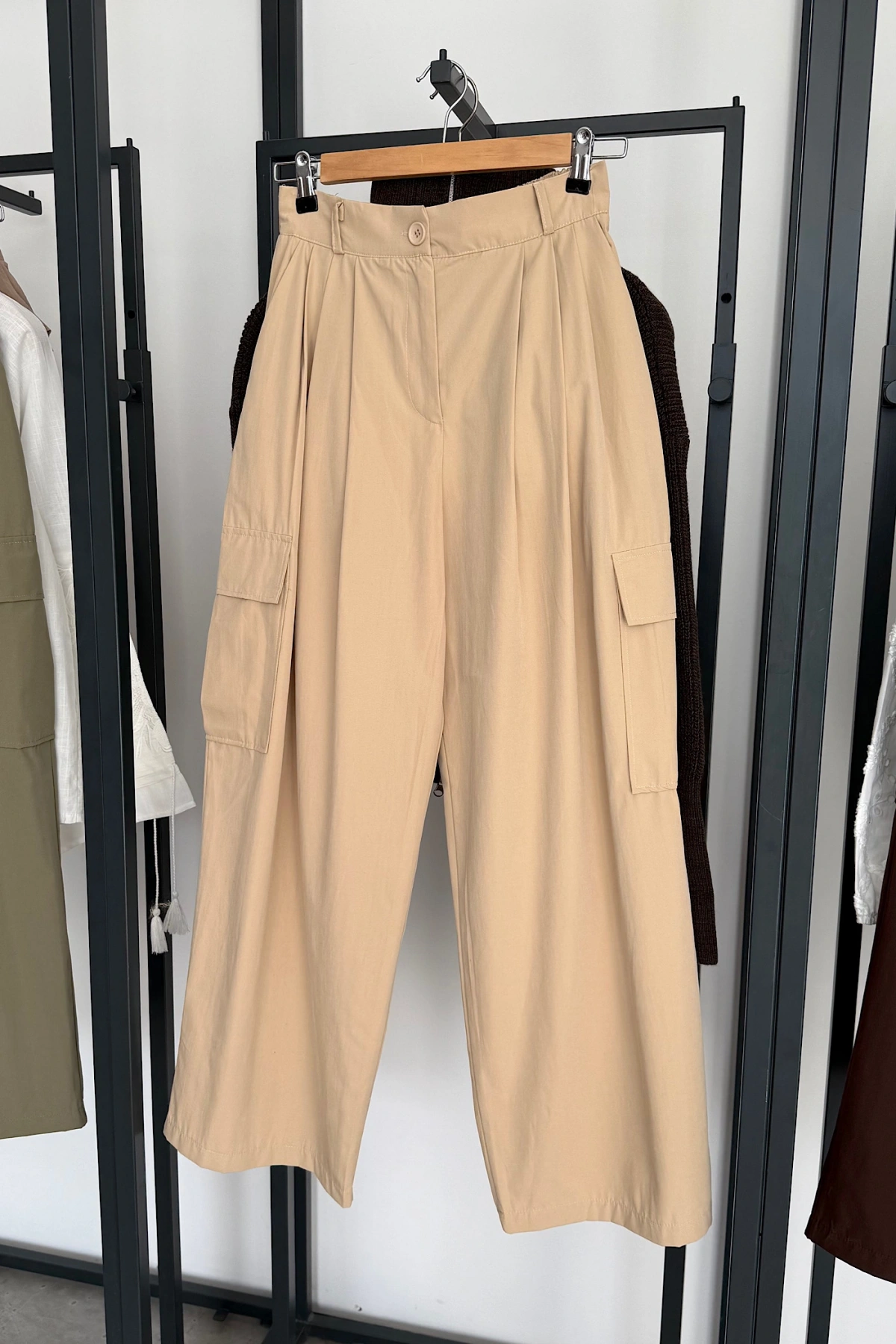 Kargo Cepli Pantolon Taş