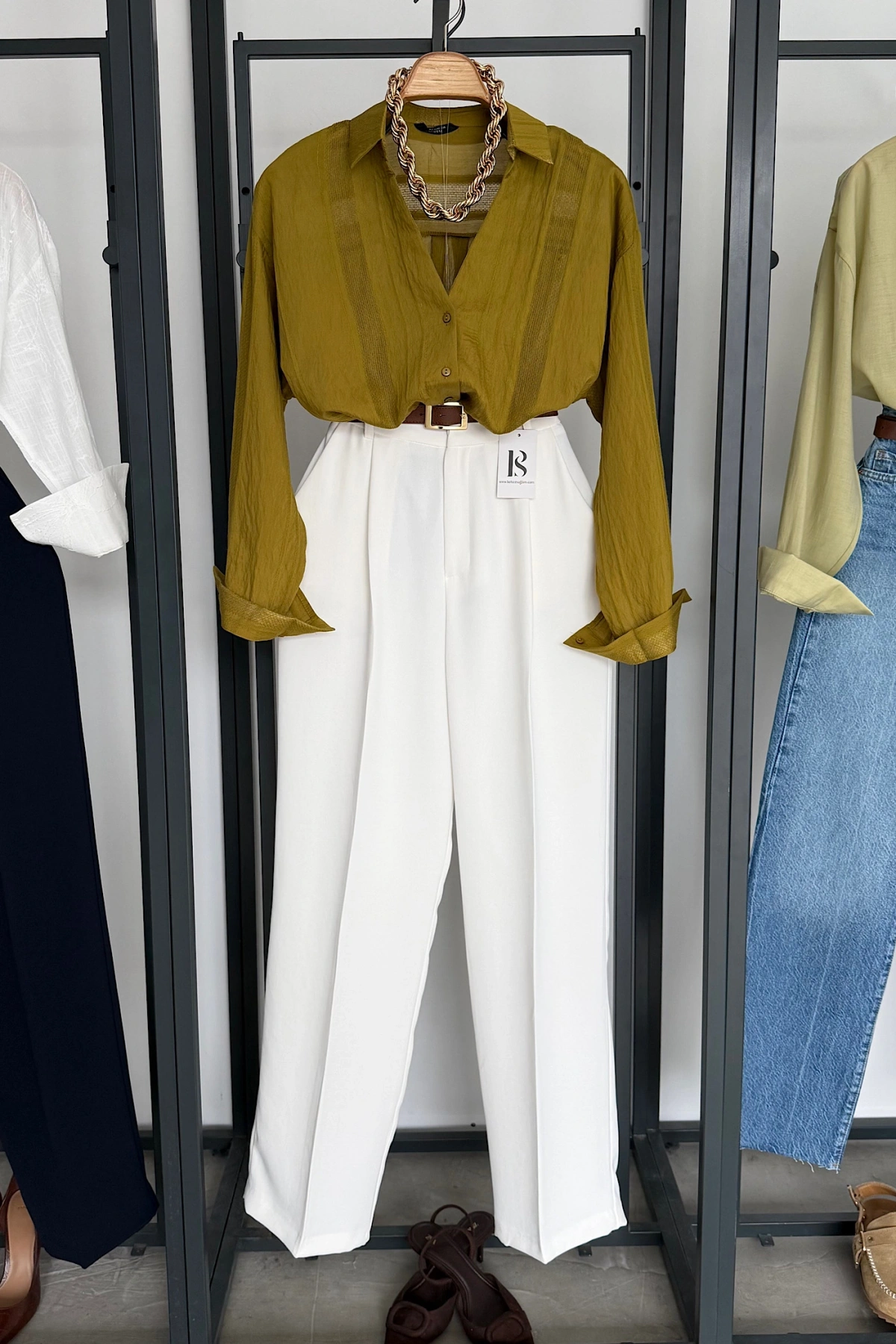 Transparan Gömlek Olive