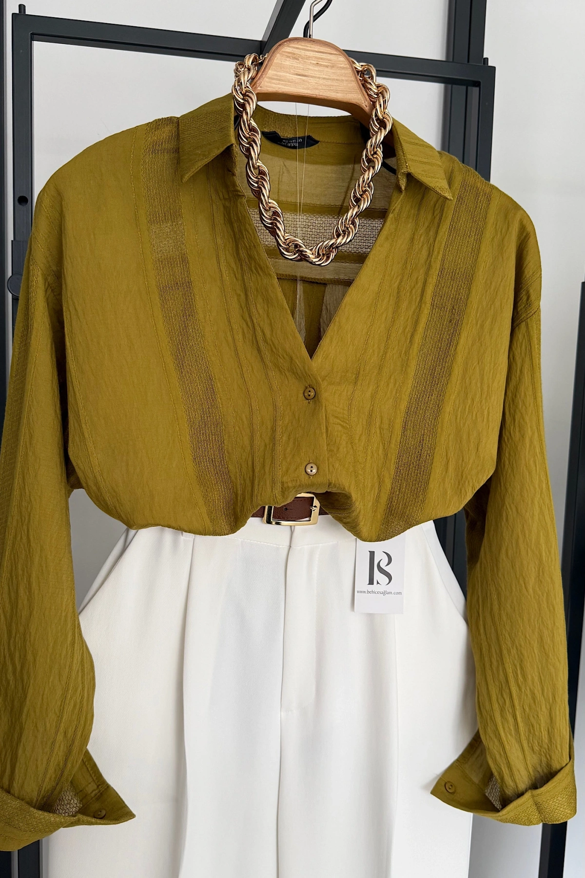 Transparan Gömlek Olive