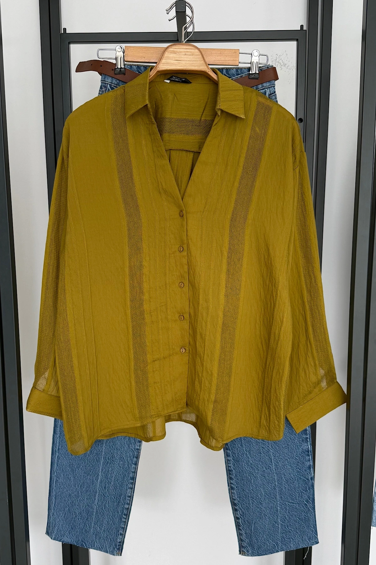 Transparan Gömlek Olive