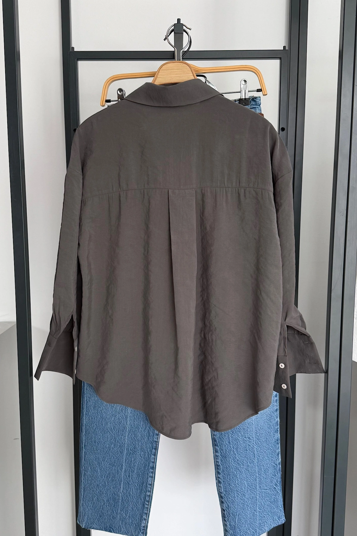 Basic Modal Gömlek Gri