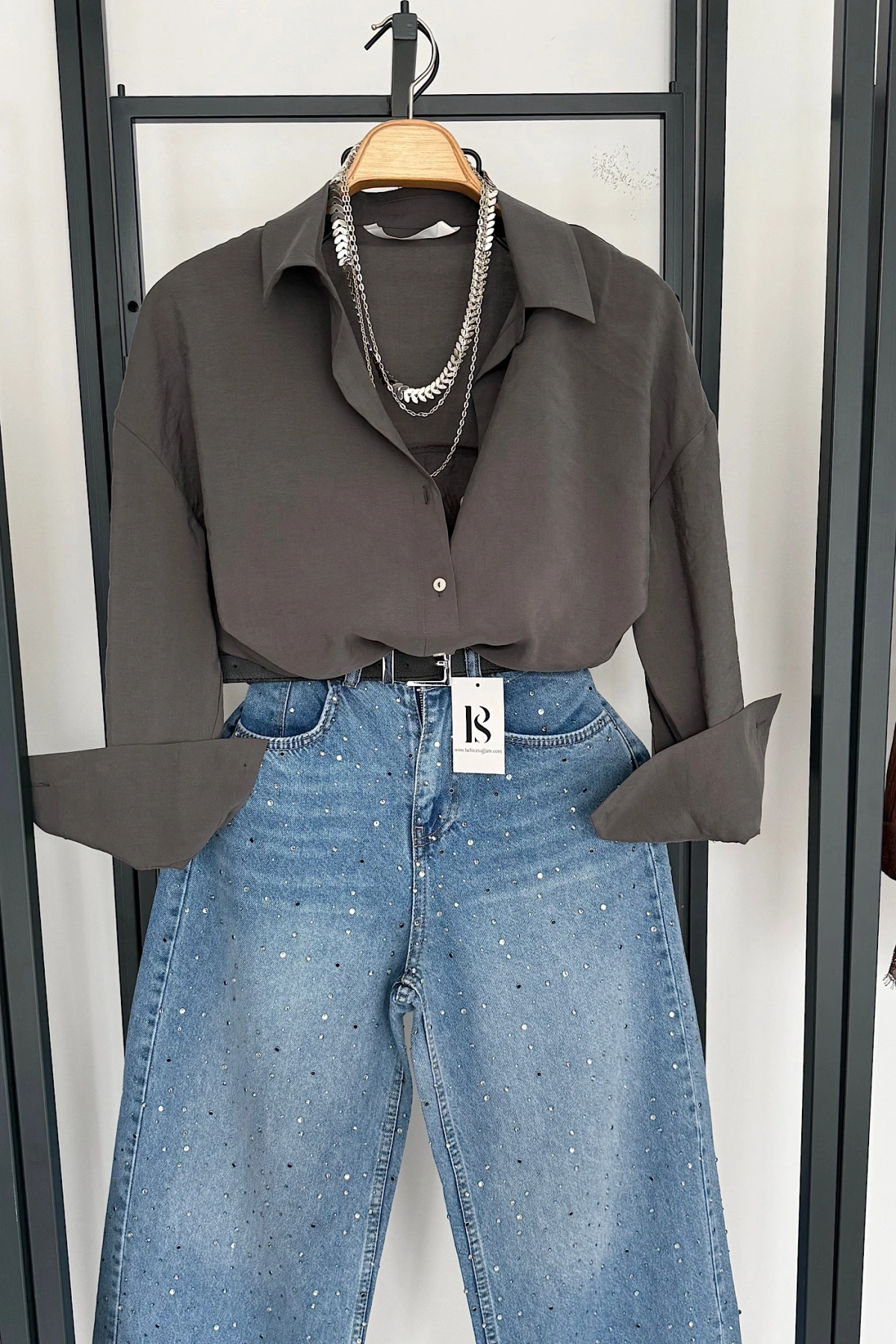 Basic Modal Gömlek Gri