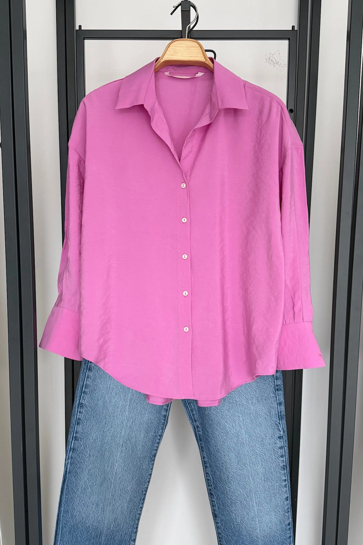 Basic Modal Gömlek Mor