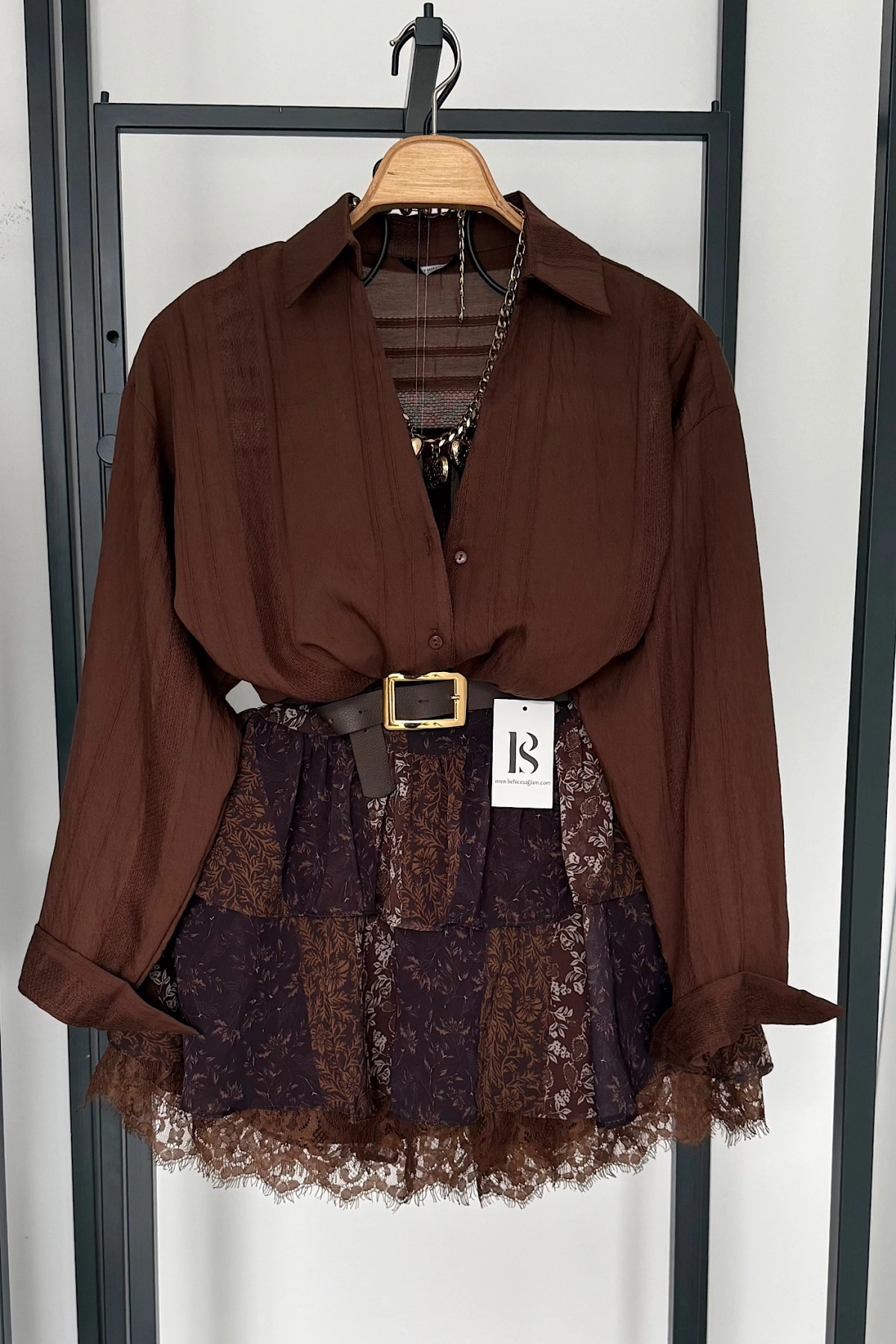 Transparan Gömlek Kahverengi