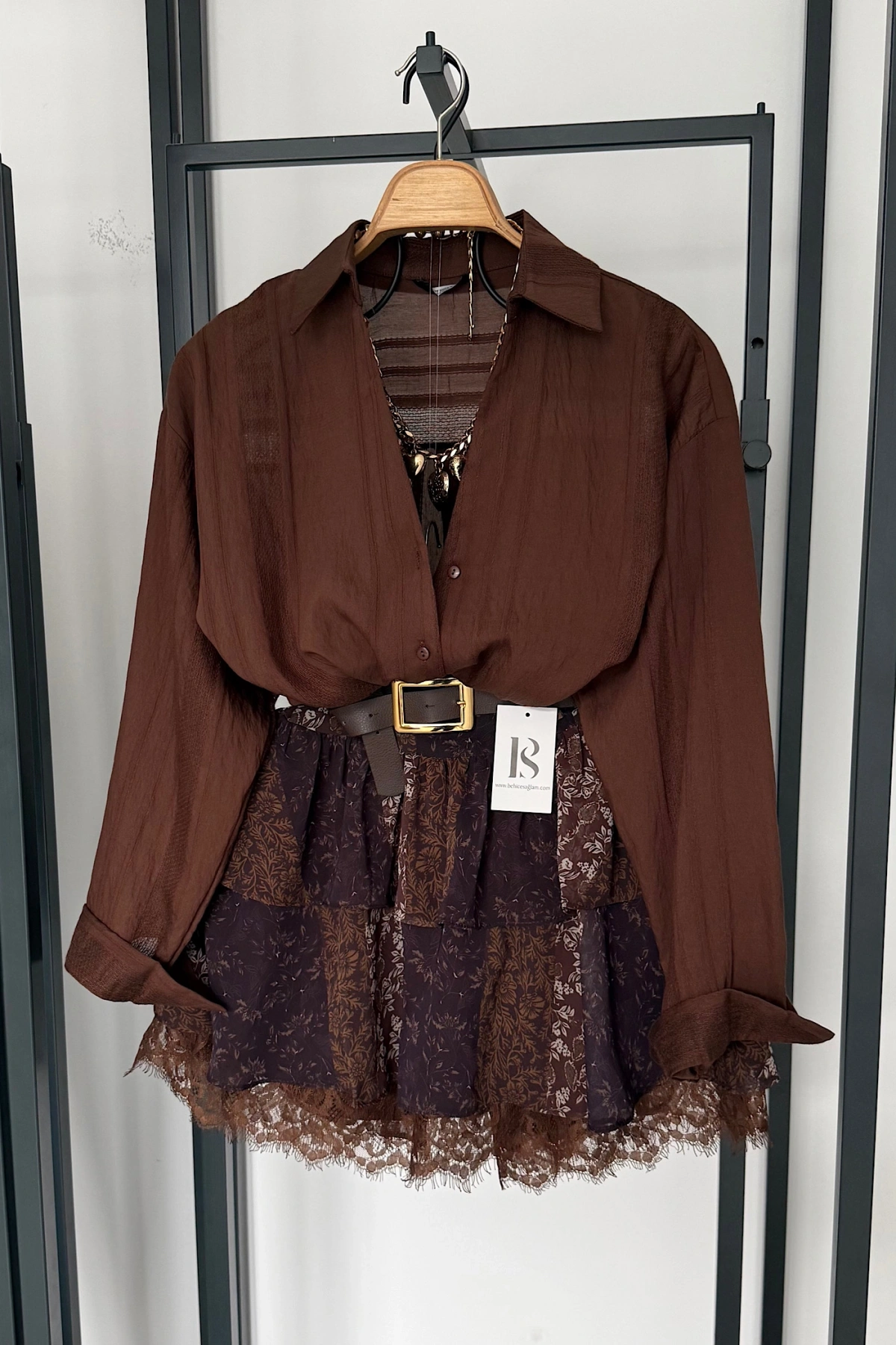 Transparan Gömlek Kahverengi