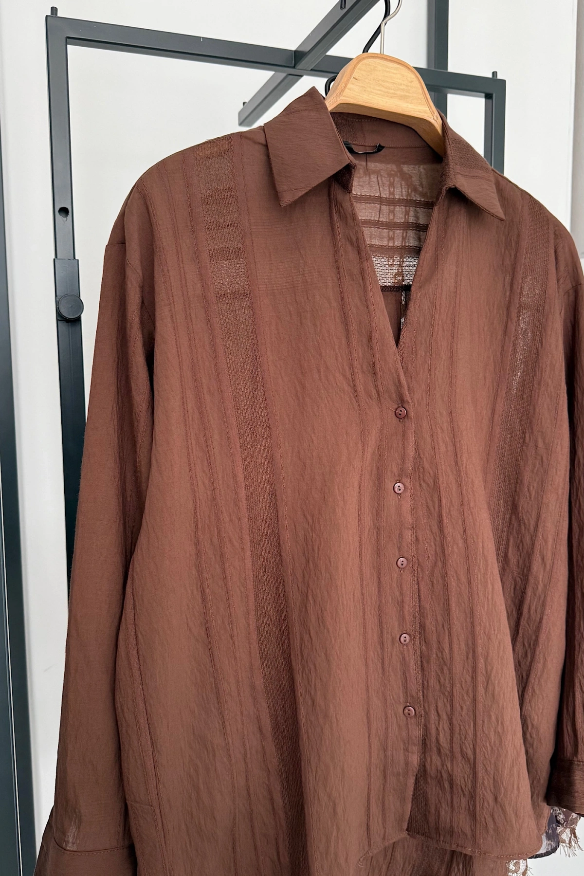 Transparan Gömlek Kahverengi