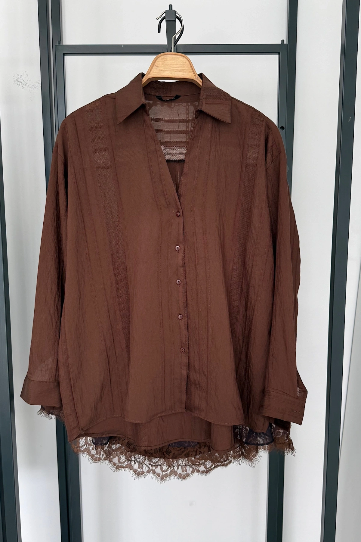 Transparan Gömlek Kahverengi