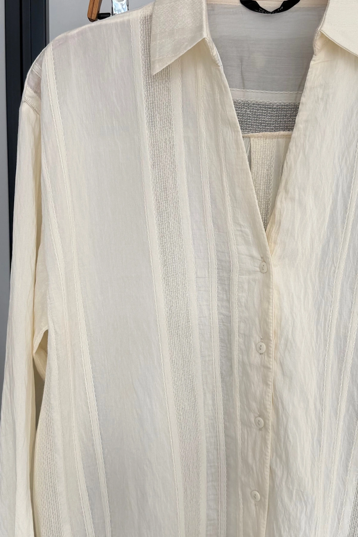 Transparan Gömlek Krem