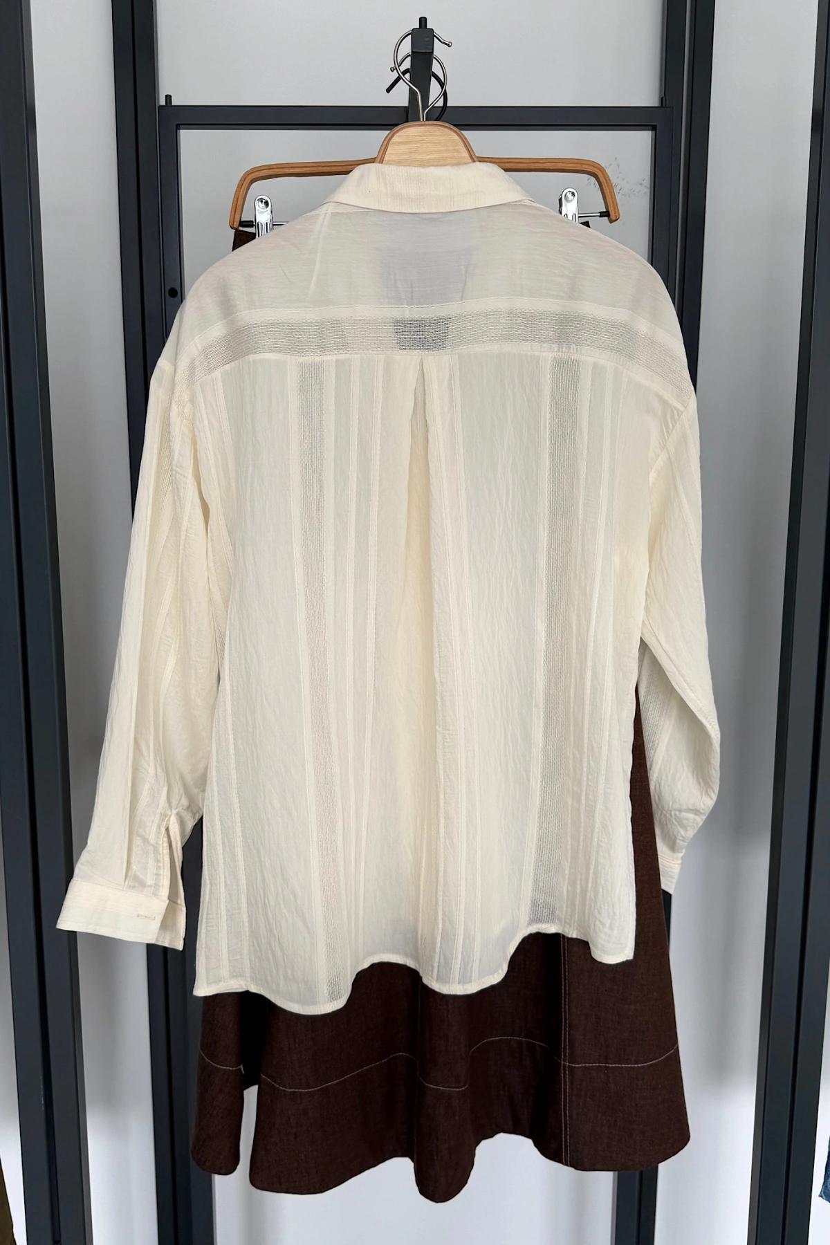 Transparan Gömlek Krem