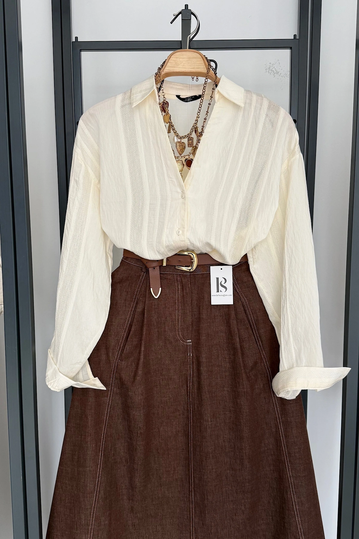 Transparan Gömlek Krem