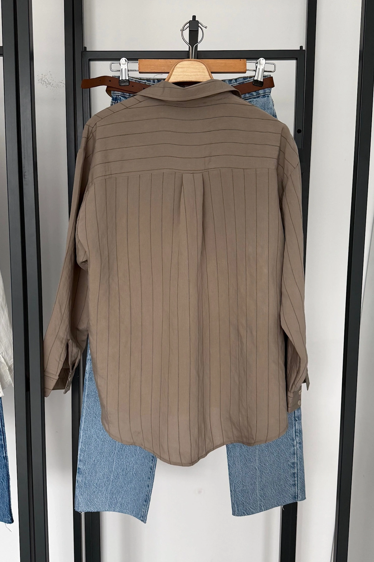 Bs Tek Cepli Dokumalı Gömlek Taş