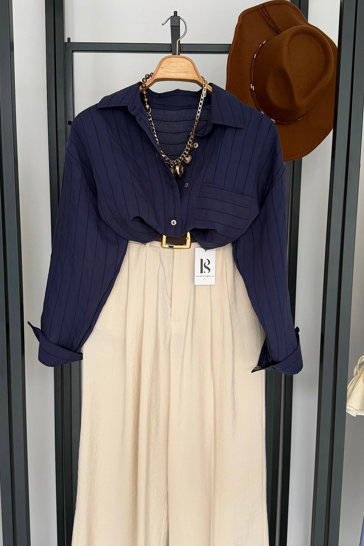 Bs Tek Cepli Dokumalı Gömlek Lacivert