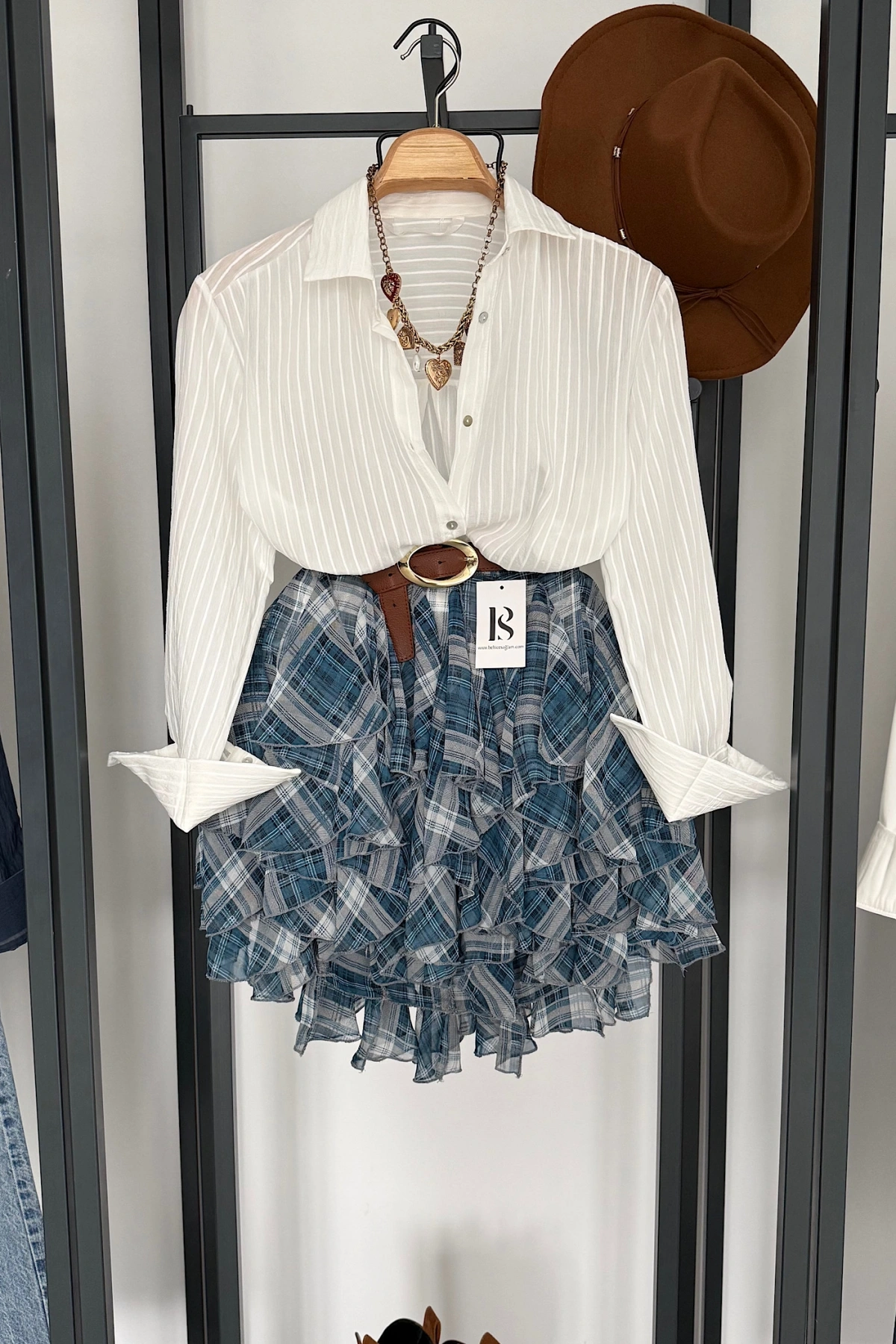 Çizgi Desenli Gömlek Beyaz