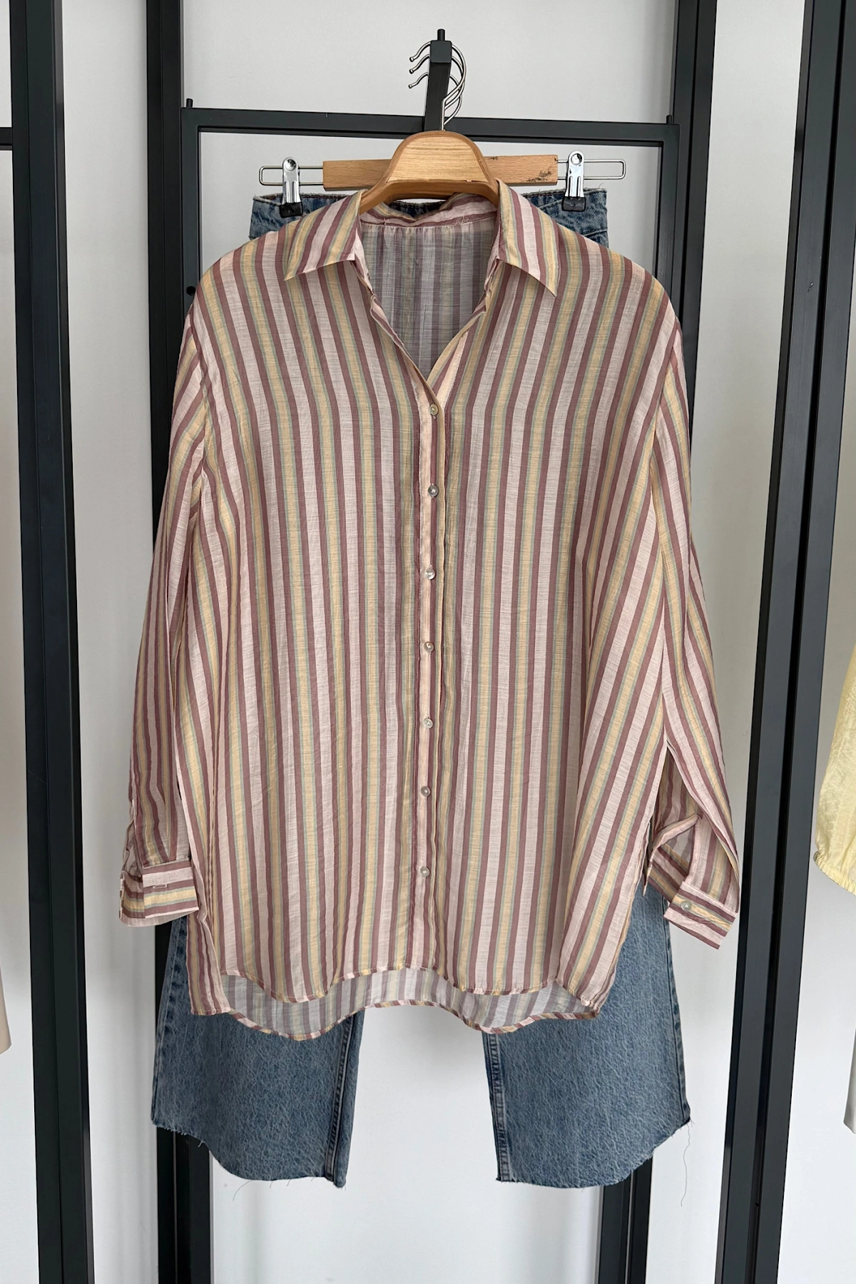 Renkli Modal Gömlek Renkli