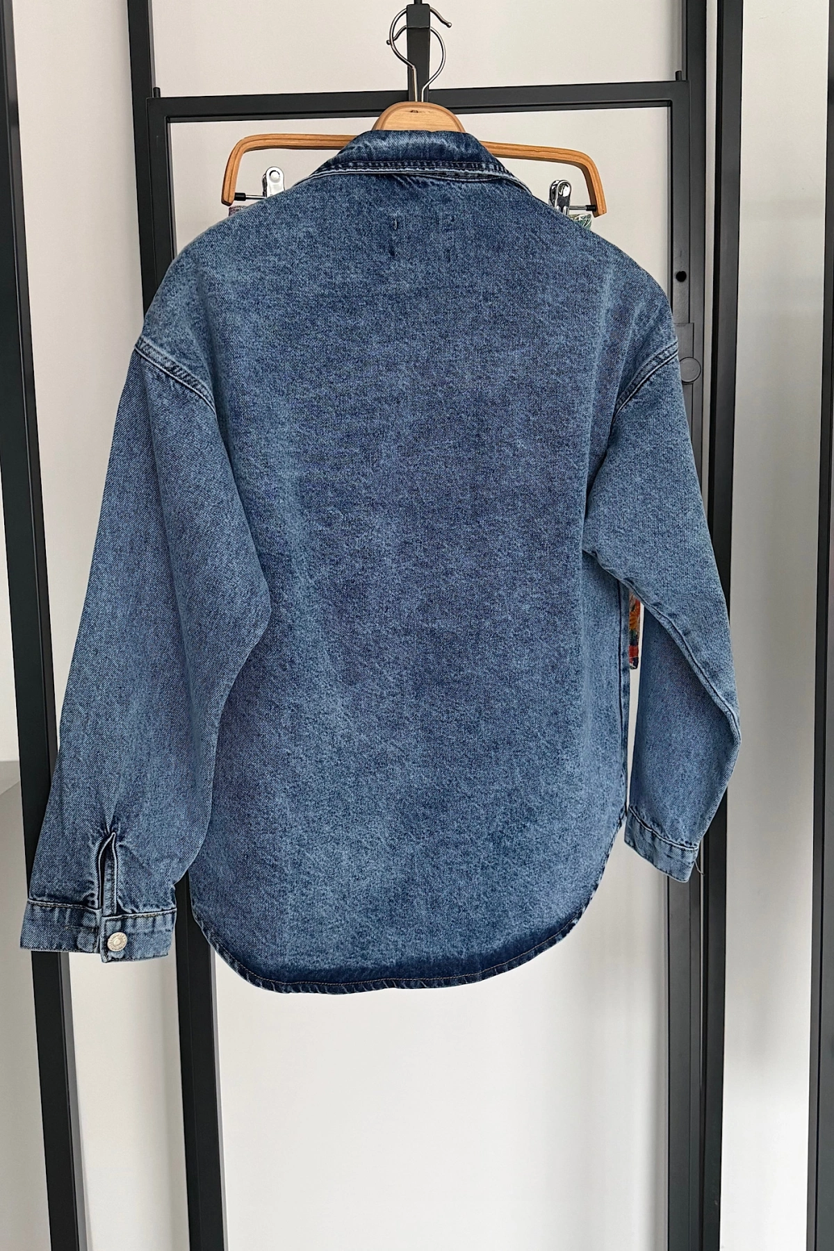 Taşsız Tensel Kot Gömlek Mavi