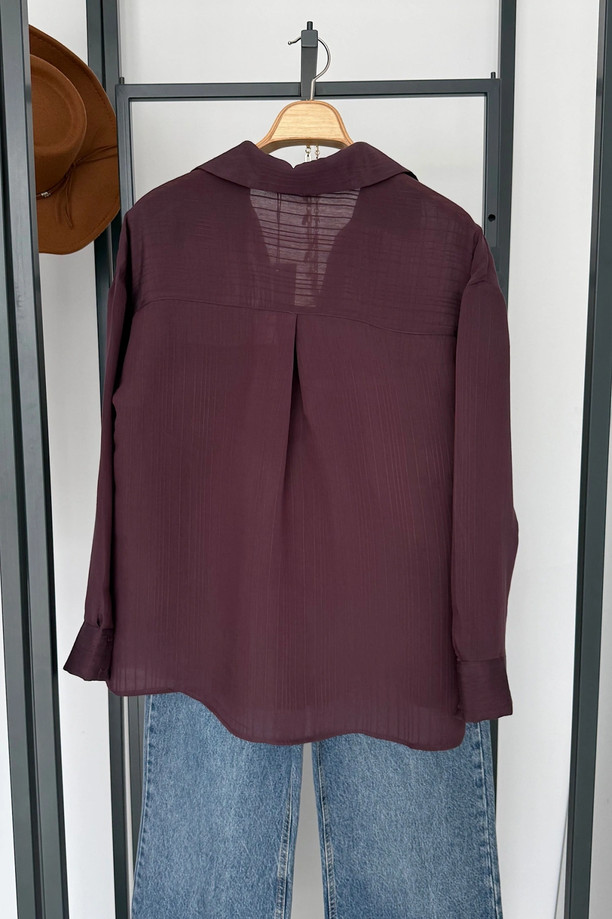 Tek Cep Gömlek Mürdüm