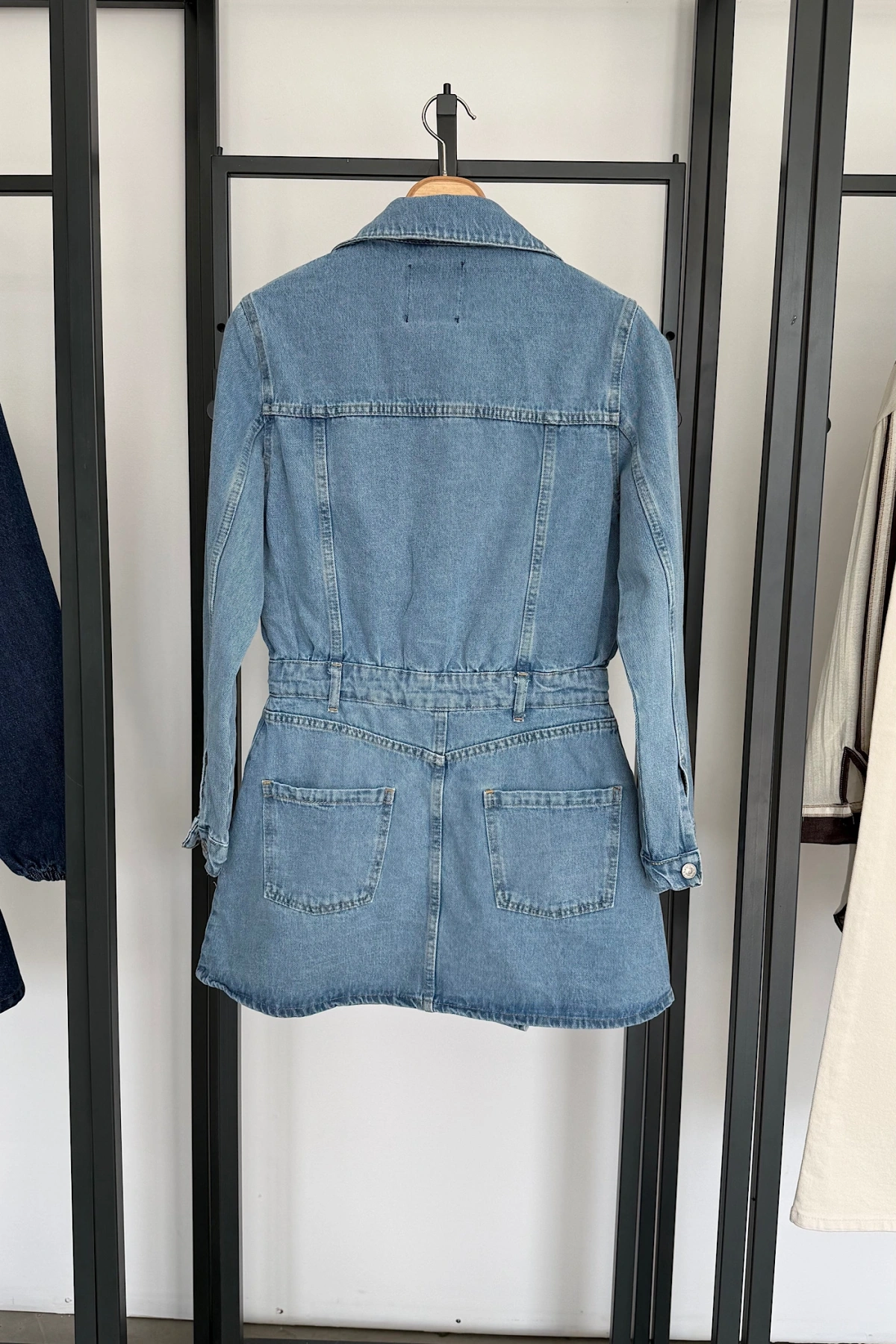 Kısa Kot Elbise Mavi