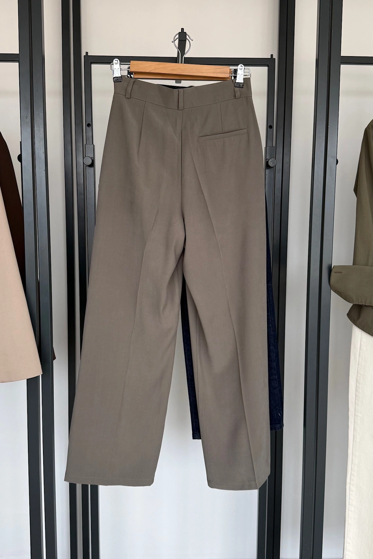 Tek Pile Palazzo Pantolon Yeşil