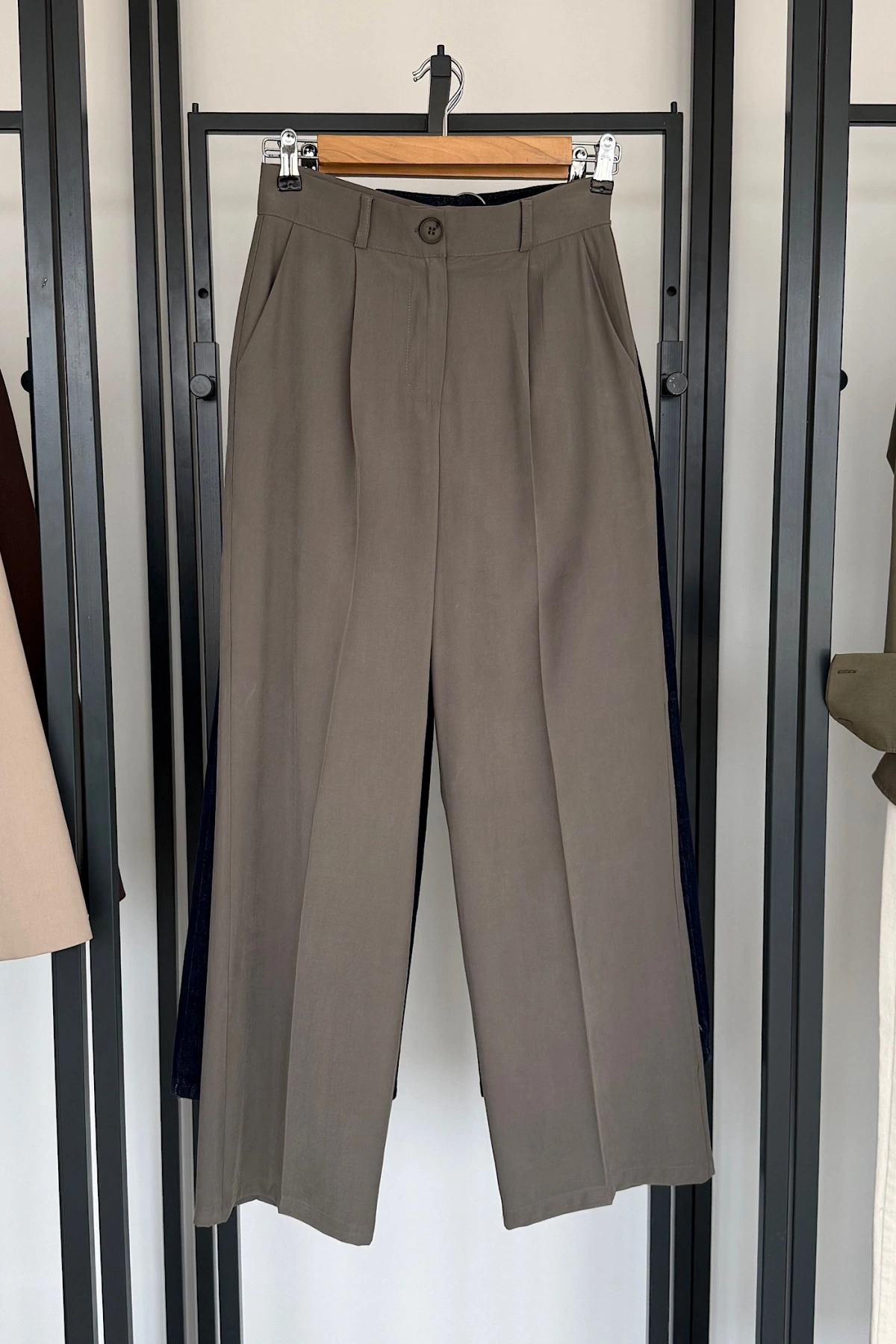 Tek Pile Palazzo Pantolon Yeşil